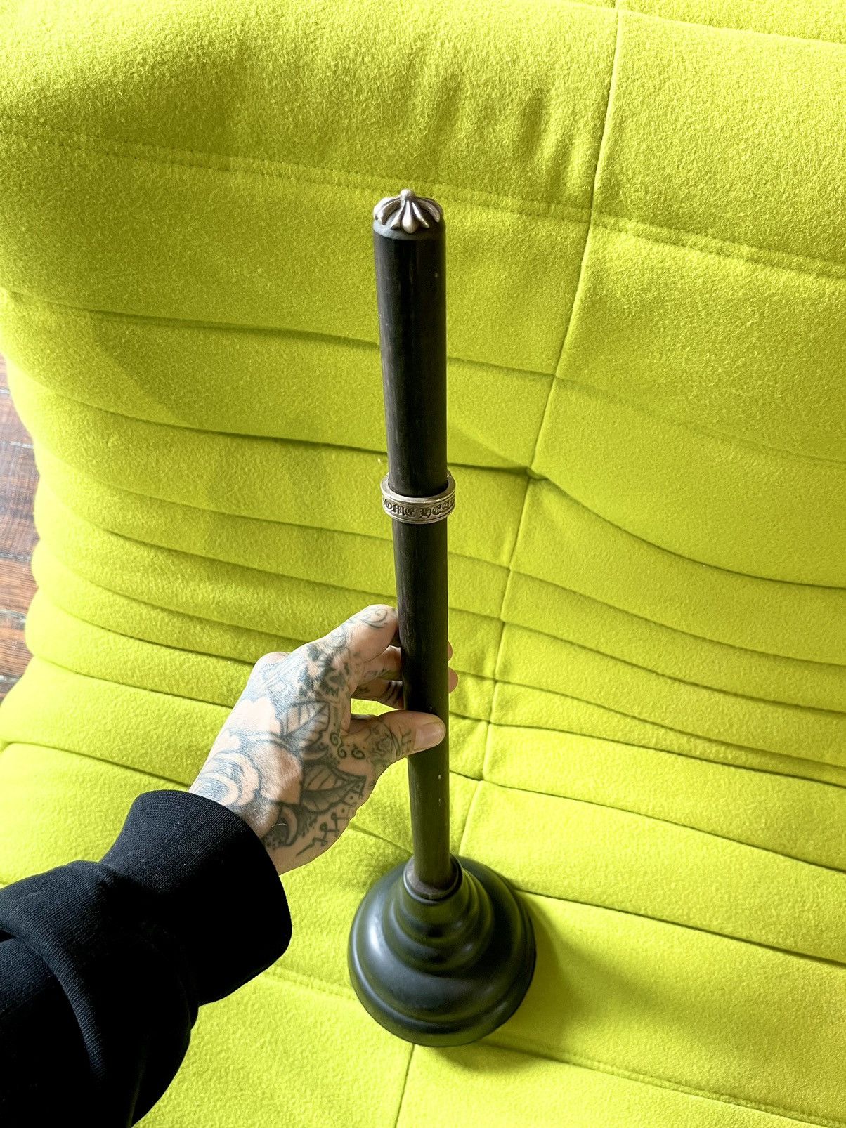 image of Chrome Hearts Ebony / Silver Plunger 4Gseller in Ebony Wood/Silver, Men's