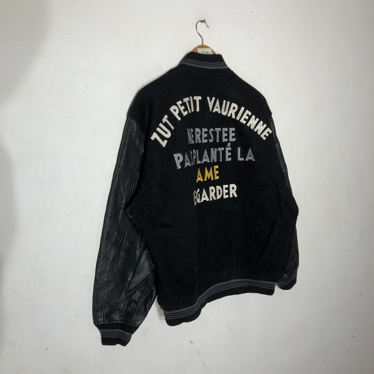 Japanese Brand Vintage 80's Varsity Leather Jacket Inspired by Rick Owens Size US L / EU 52-54 / 3 - 8 Thumbnail