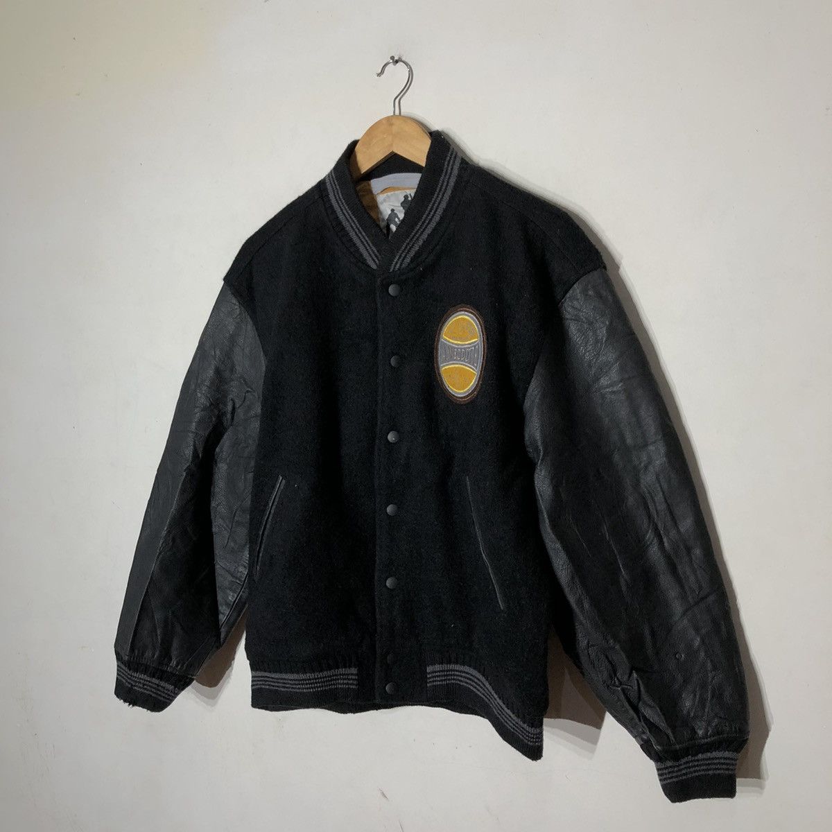 Japanese Brand Vintage 80's Varsity Leather Jacket Inspired by Rick Owens Size US L / EU 52-54 / 3 - 3 Thumbnail