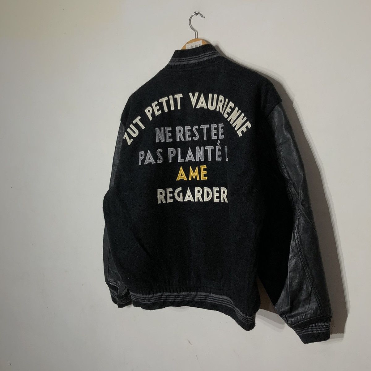 Japanese Brand Vintage 80's Varsity Leather Jacket Inspired by Rick Owens Size US L / EU 52-54 / 3 - 7 Thumbnail