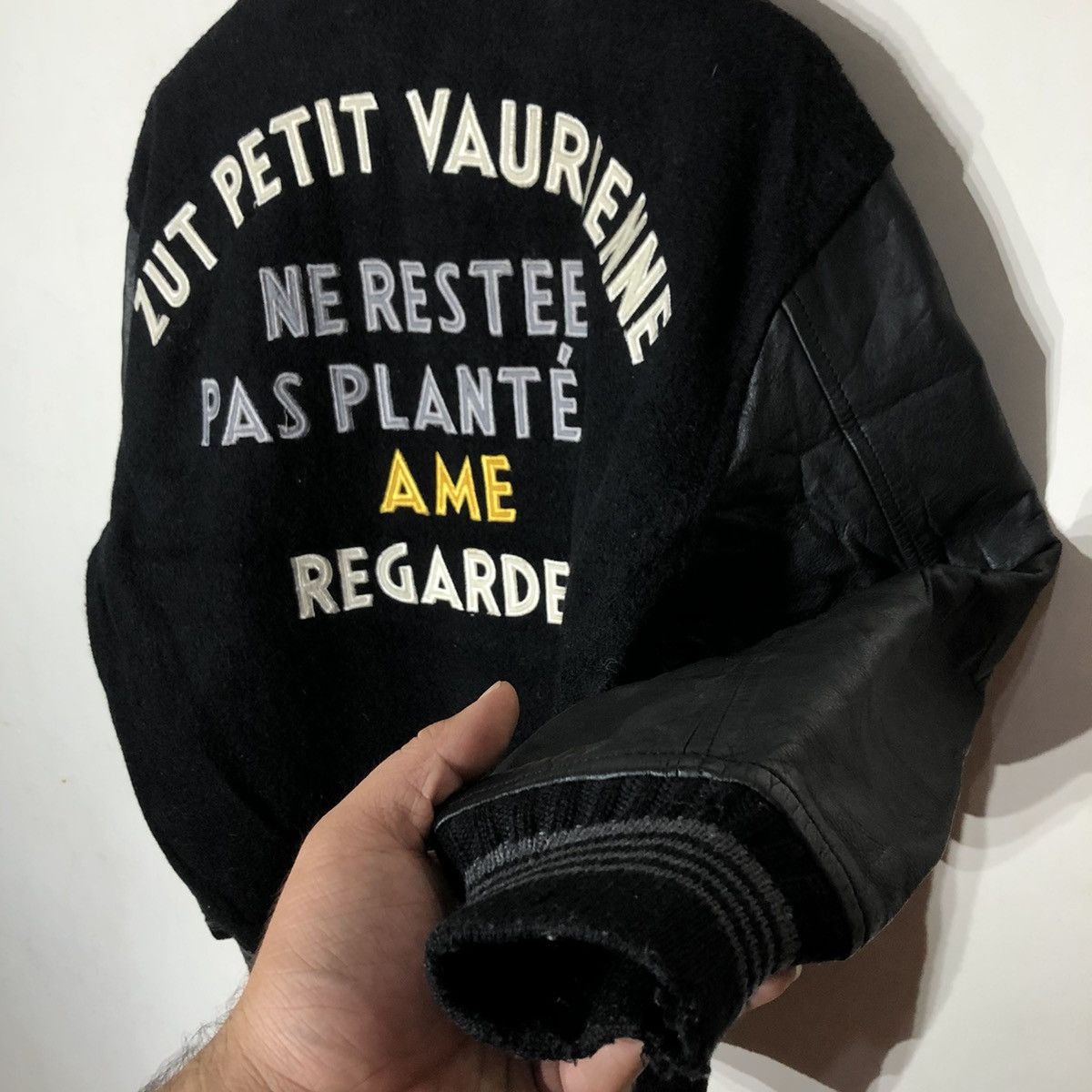 Japanese Brand Vintage 80's Varsity Leather Jacket Inspired by Rick Owens Size US L / EU 52-54 / 3 - 10 Thumbnail