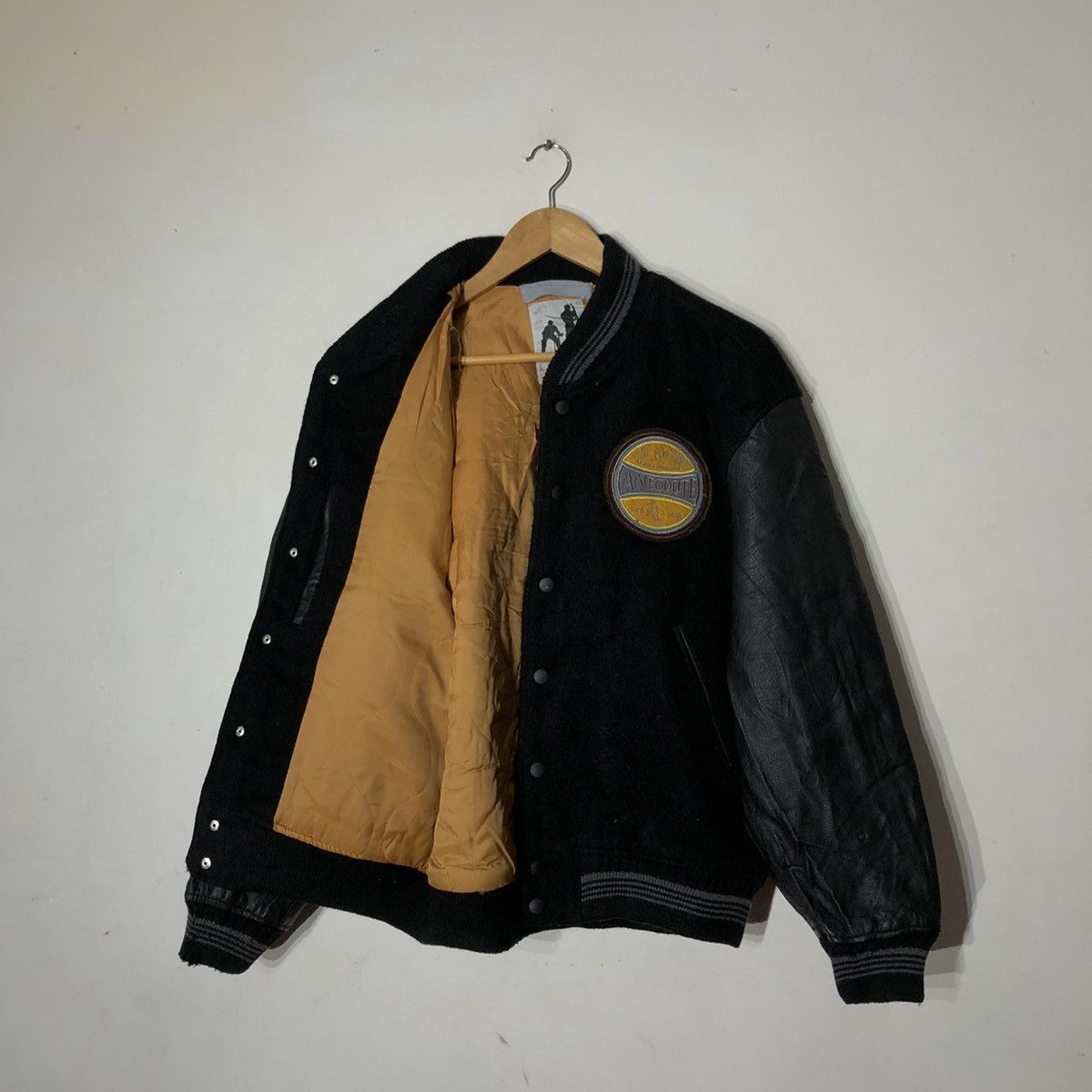 Japanese Brand Vintage 80's Varsity Leather Jacket Inspired by Rick Owens Size US L / EU 52-54 / 3 - 11 Thumbnail