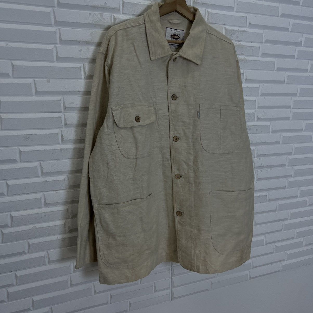 Japanese Brand HIKORY CHORE JACKET SPINASH INSPIRE BY ISSEY MIYAKE MATERIAL Size US L / EU 52-54 / 3 - 4 Thumbnail
