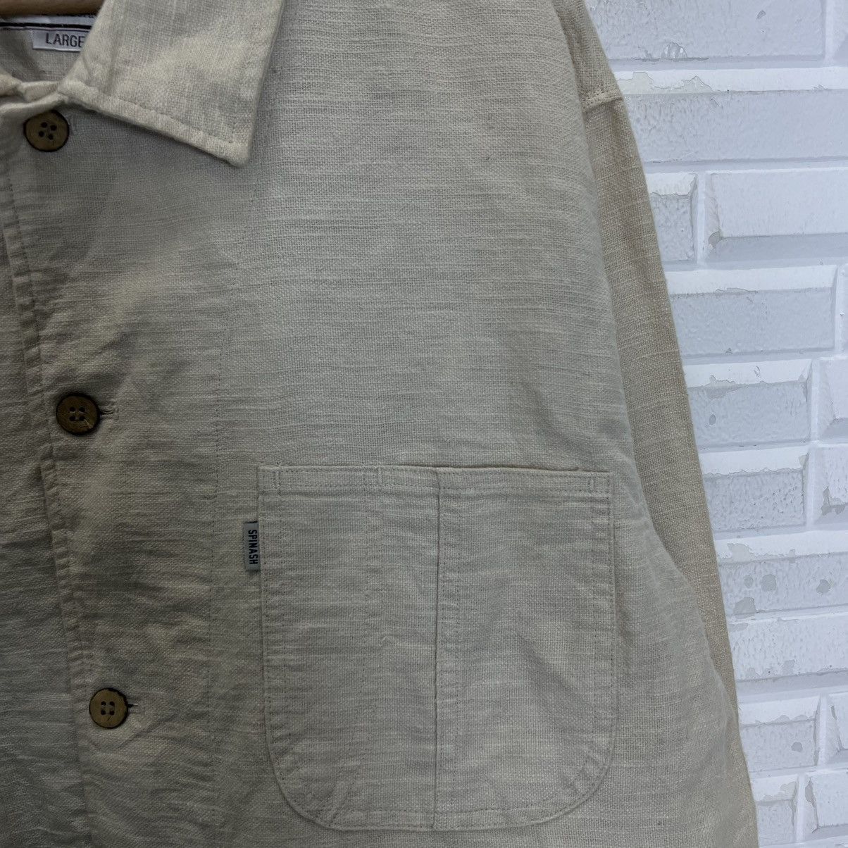 Japanese Brand HIKORY CHORE JACKET SPINASH INSPIRE BY ISSEY MIYAKE MATERIAL Size US L / EU 52-54 / 3 - 5 Thumbnail