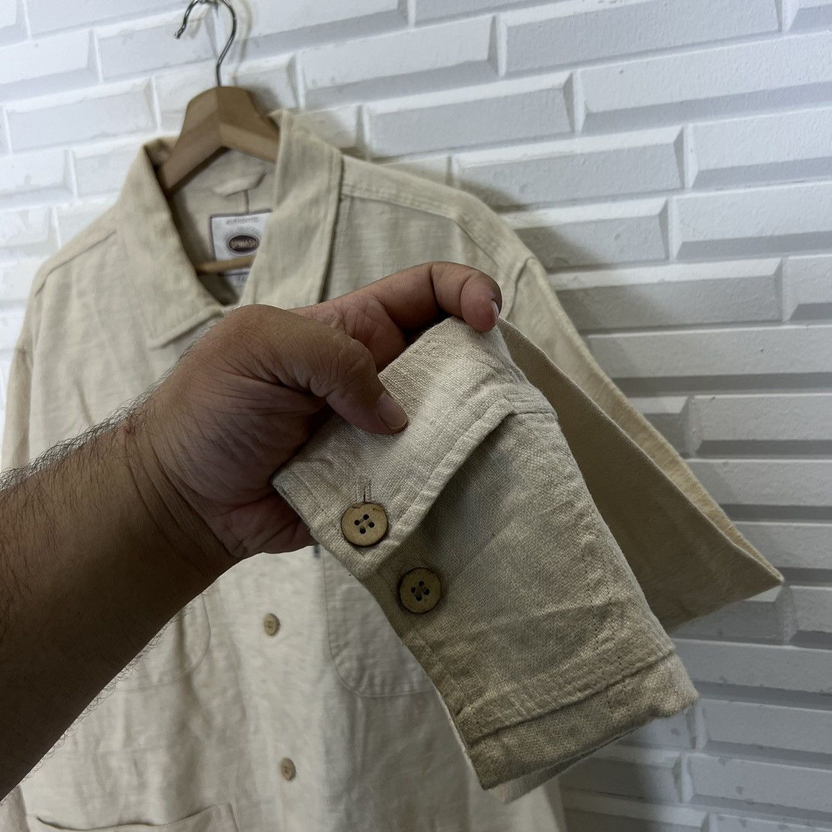 Japanese Brand HIKORY CHORE JACKET SPINASH INSPIRE BY ISSEY MIYAKE MATERIAL Size US L / EU 52-54 / 3 - 7 Thumbnail