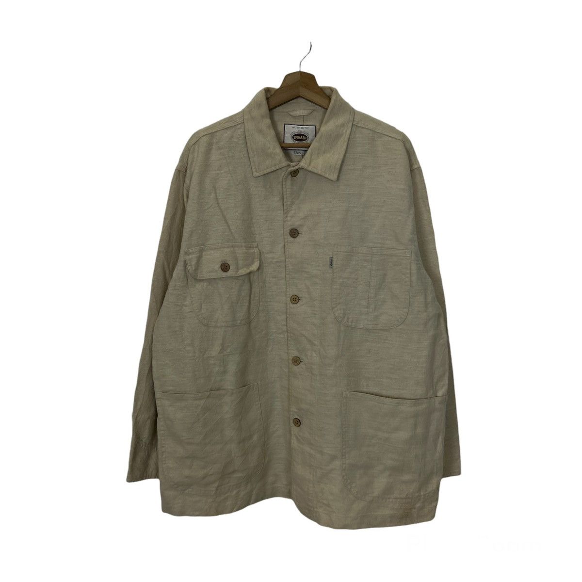 Japanese Brand HIKORY CHORE JACKET SPINASH INSPIRE BY ISSEY MIYAKE MATERIAL Size US L / EU 52-54 / 3 - 1 Thumbnail