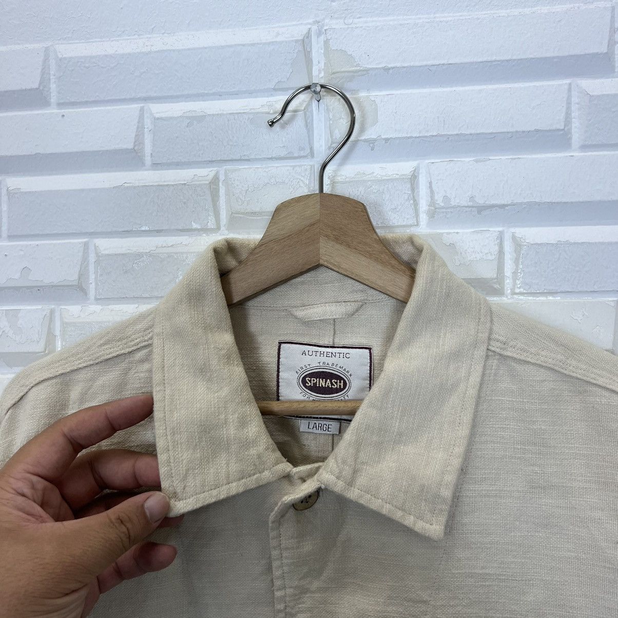 Japanese Brand HIKORY CHORE JACKET SPINASH INSPIRE BY ISSEY MIYAKE MATERIAL Size US L / EU 52-54 / 3 - 6 Thumbnail