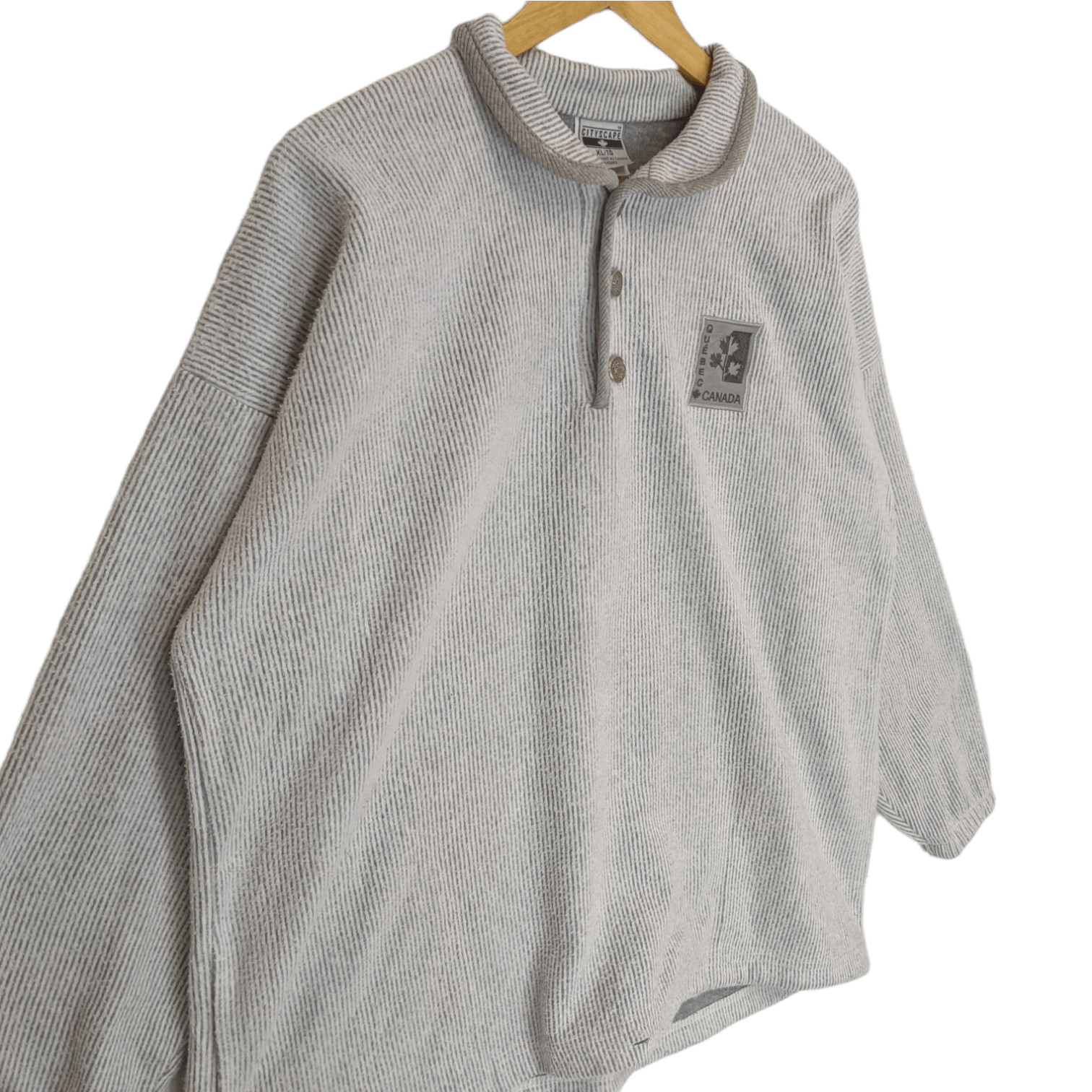 Vintage Vintage 90's CITYSCAPE Canada Quebec Polo Jumper Sweatshirt Size US XL / EU 56 / 4 - 2 Thumbnail