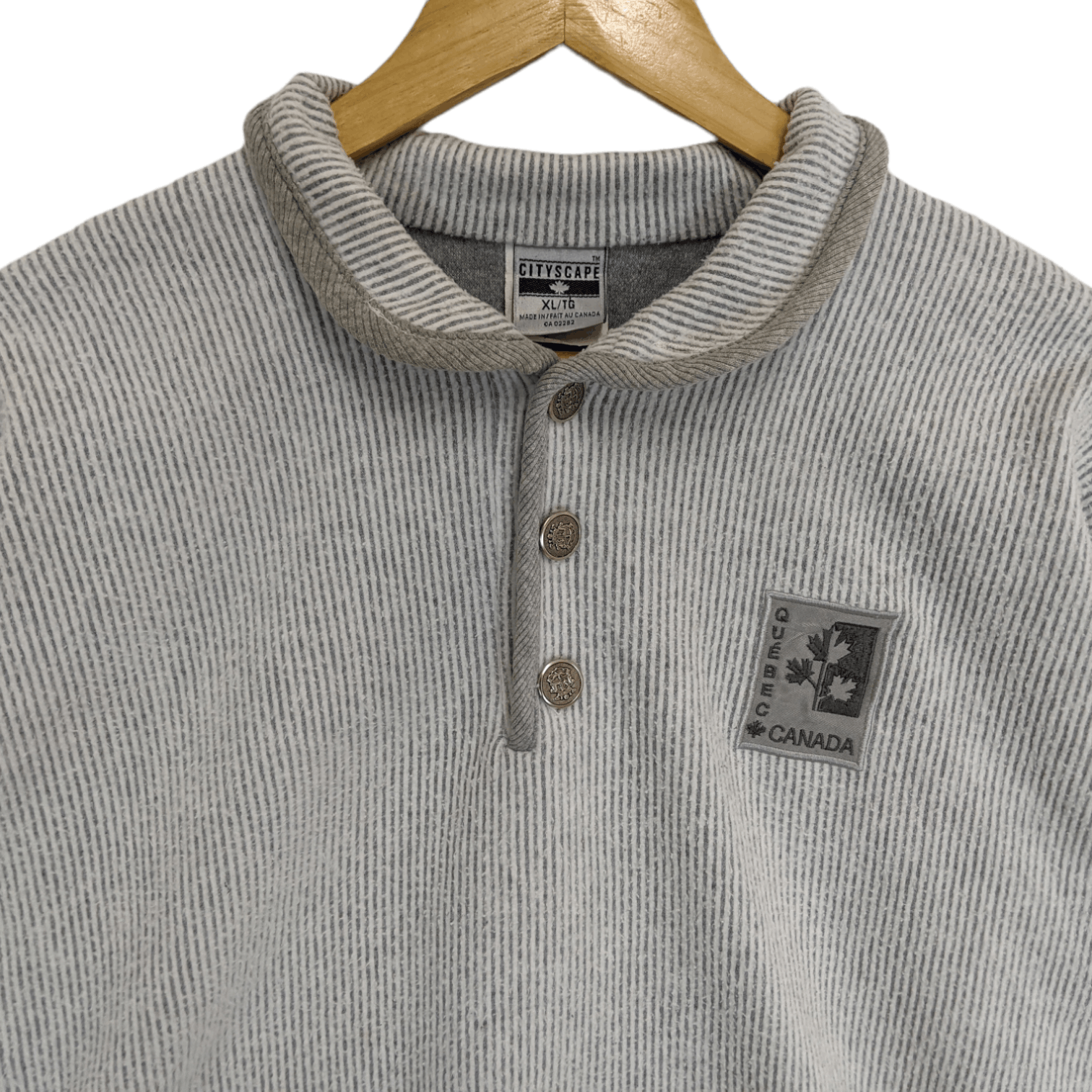 Vintage Vintage 90's CITYSCAPE Canada Quebec Polo Jumper Sweatshirt Size US XL / EU 56 / 4 - 3 Thumbnail