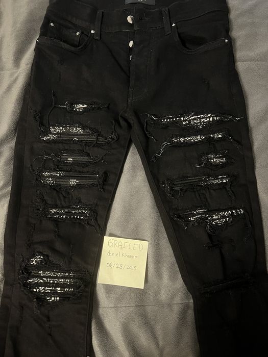 Amiri Black Amiri MX1 Bandana ripped jeans Grailed