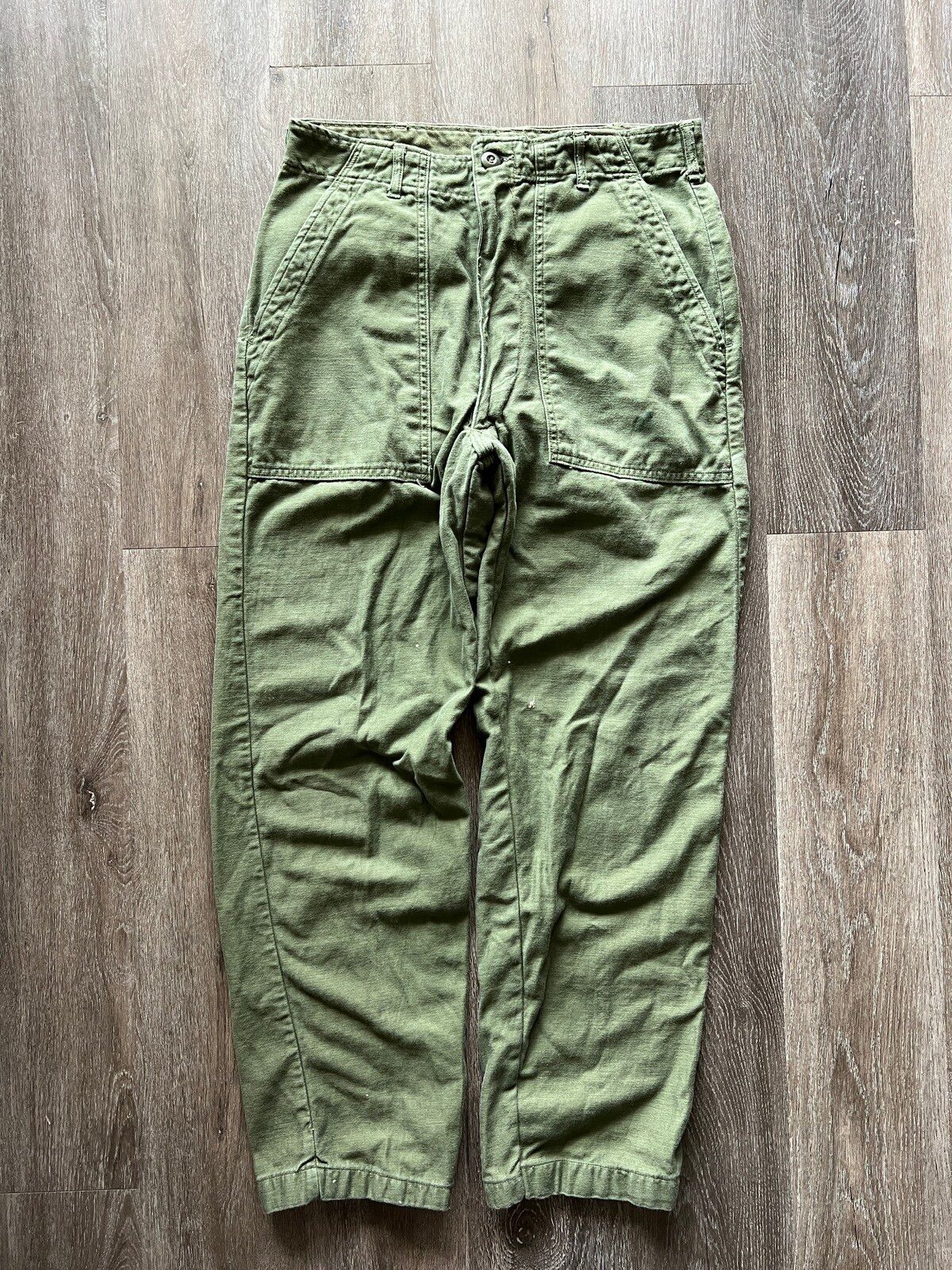 Pre-owned Military X Vintage 1960s Og-107 Military Front Pocket Pants Olive Green