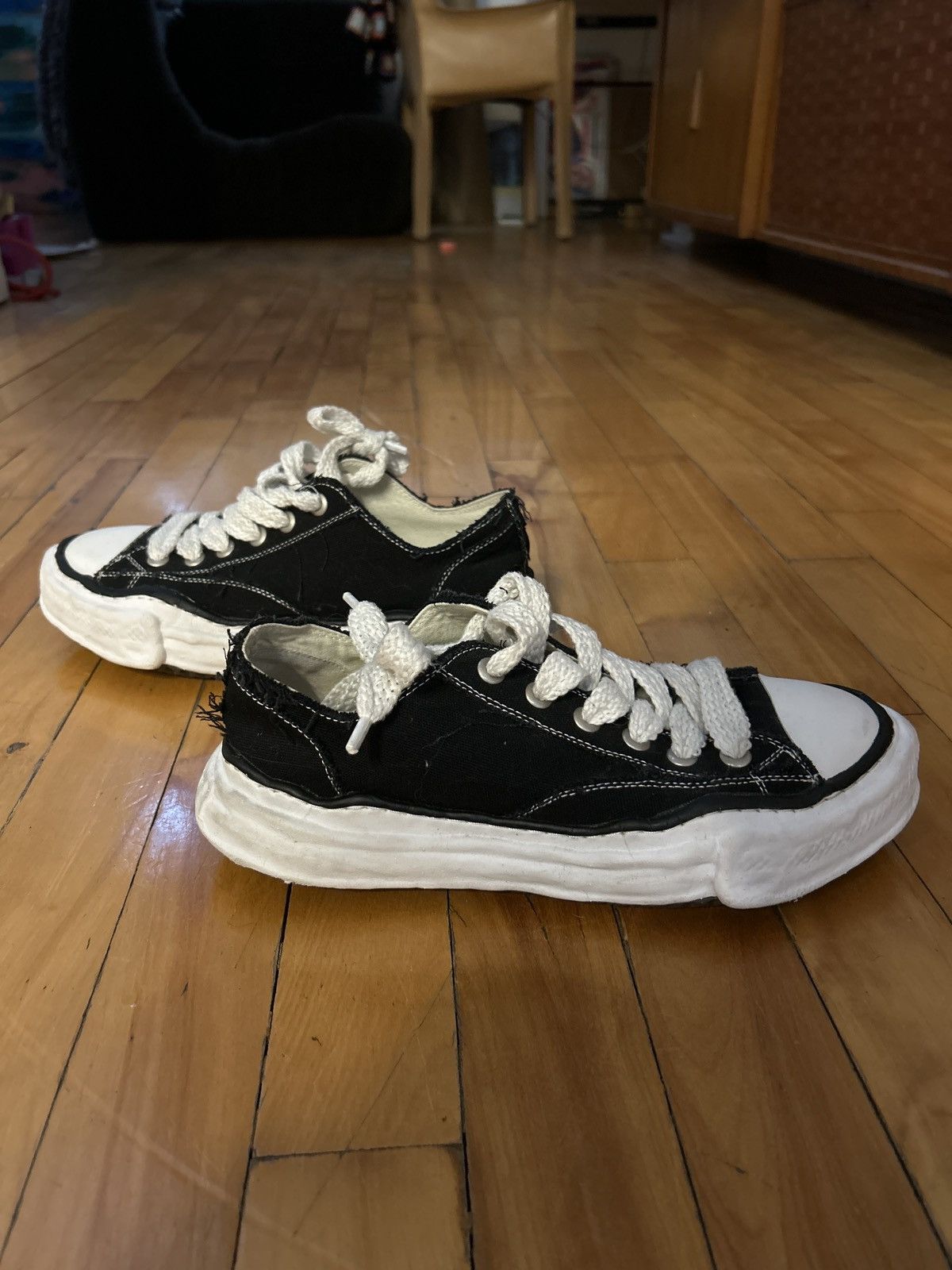 image of Miharayasuhiro Maison Mihara Yasuhiro Original Sole Sneakers in Black/White, Men's (Size 9)
