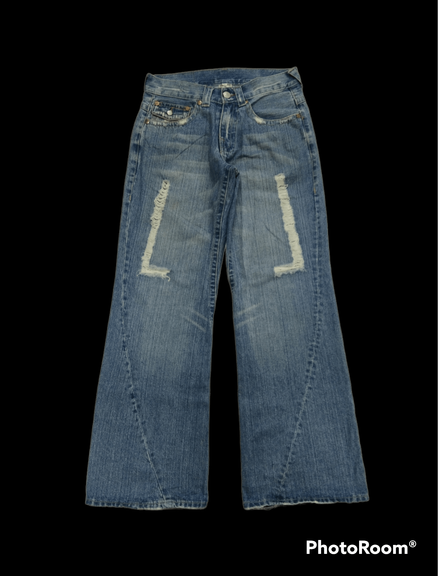 True Religion FLARE🔥DISTRESSED RIPED TWIST TRUE RELIGION DENIM PANTS Size US 30 / EU 46 - 1 Thumbnail
