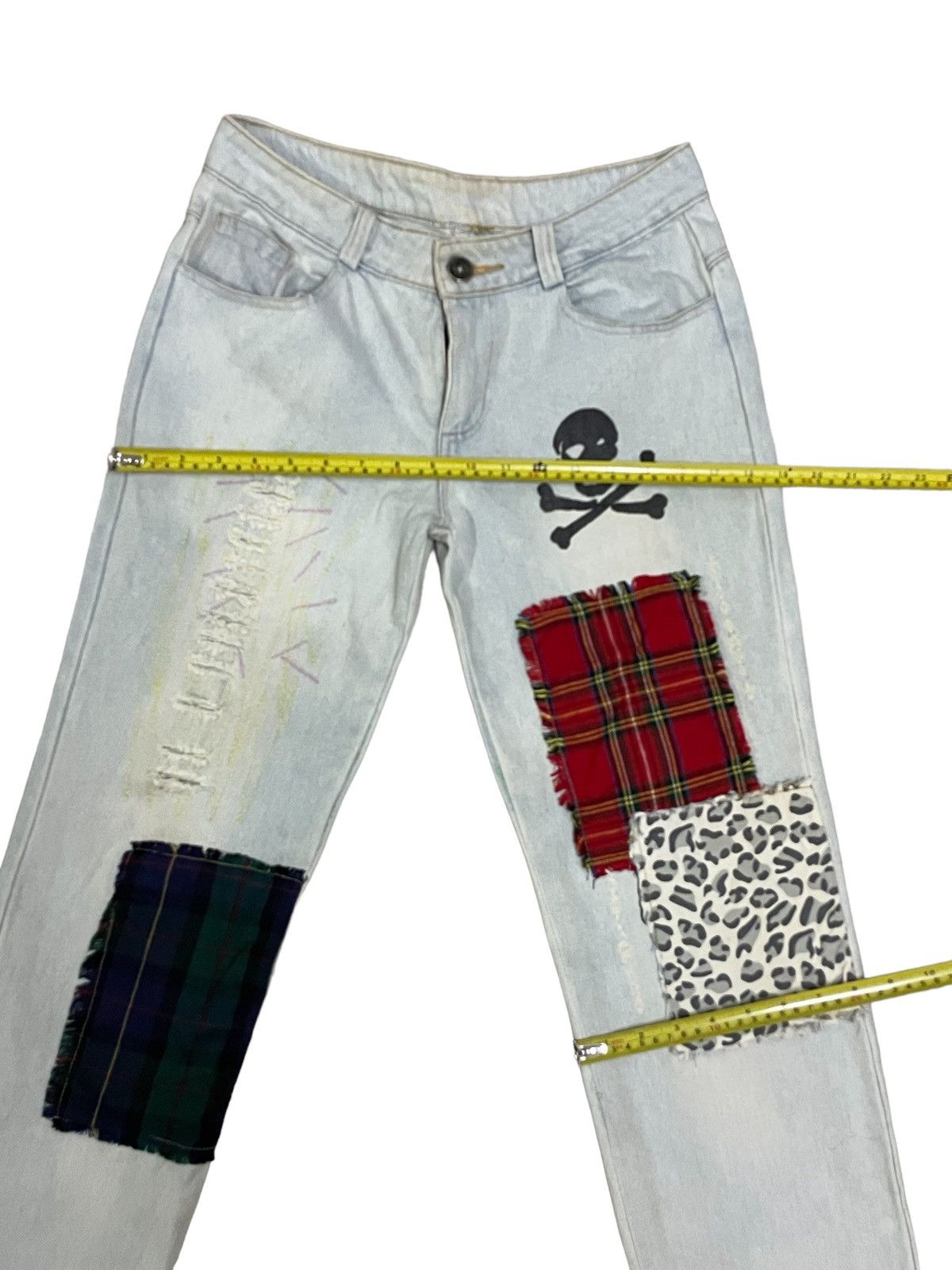 Japanese Brand Japanese Brand Boro Sashiko Mad Punks Style Distressed Jeans Size 28" / US 6 / IT 42 - 15 Thumbnail