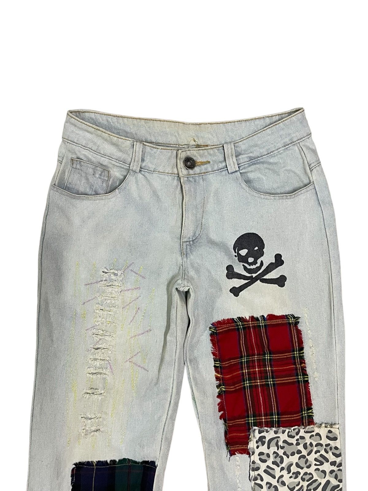 Japanese Brand Japanese Brand Boro Sashiko Mad Punks Style Distressed Jeans Size 28" / US 6 / IT 42 - 2 Thumbnail