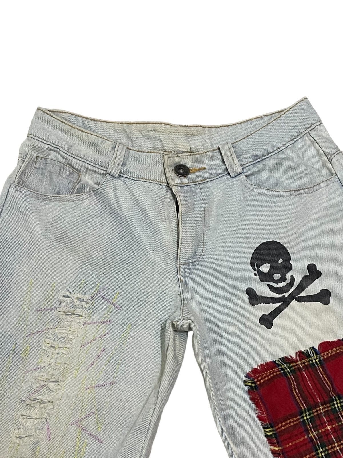 Japanese Brand Japanese Brand Boro Sashiko Mad Punks Style Distressed Jeans Size 28" / US 6 / IT 42 - 6 Thumbnail