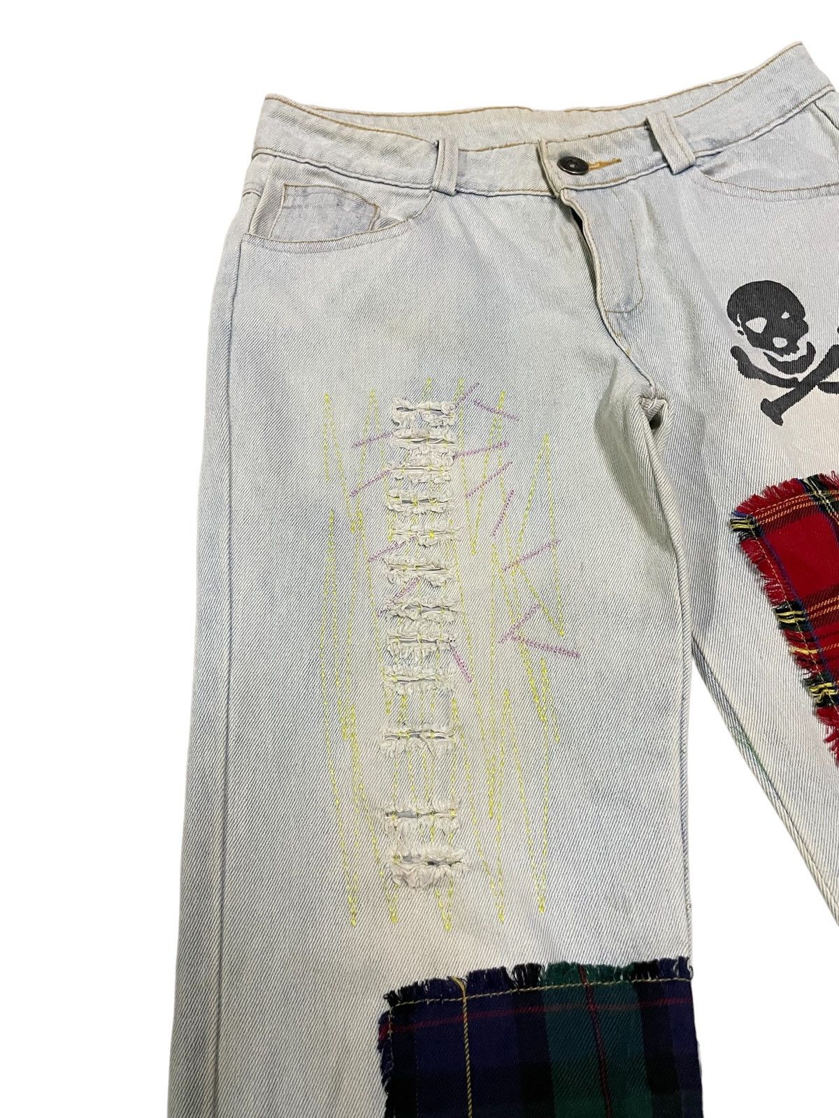 Japanese Brand Japanese Brand Boro Sashiko Mad Punks Style Distressed Jeans Size 28" / US 6 / IT 42 - 8 Thumbnail