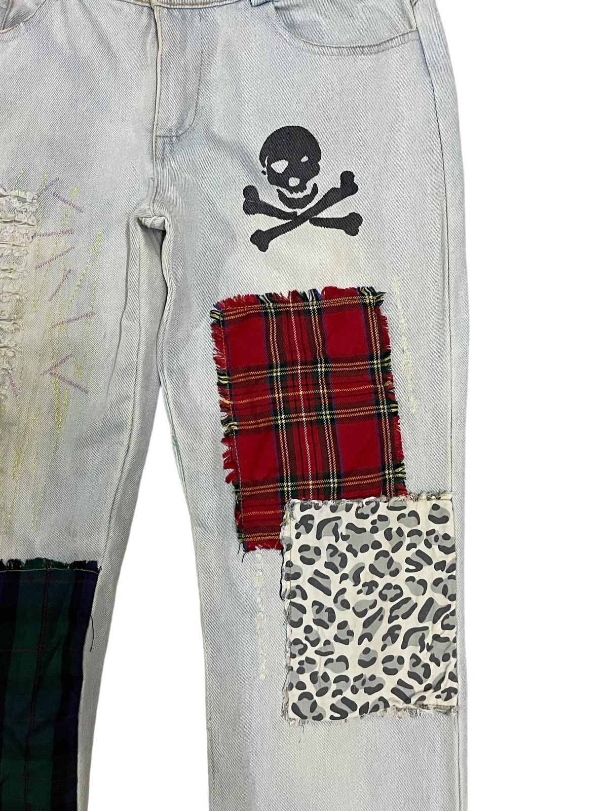 Japanese Brand Japanese Brand Boro Sashiko Mad Punks Style Distressed Jeans Size 28" / US 6 / IT 42 - 7 Thumbnail