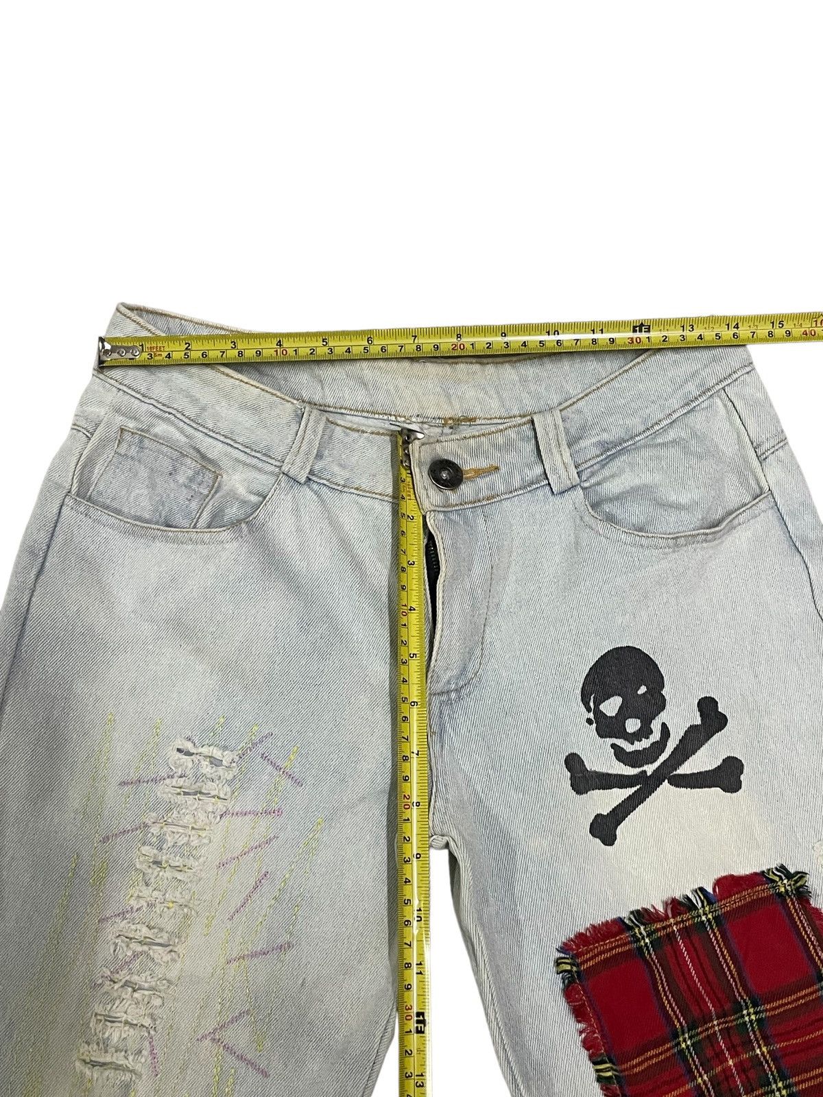 Japanese Brand Japanese Brand Boro Sashiko Mad Punks Style Distressed Jeans Size 28" / US 6 / IT 42 - 14 Thumbnail