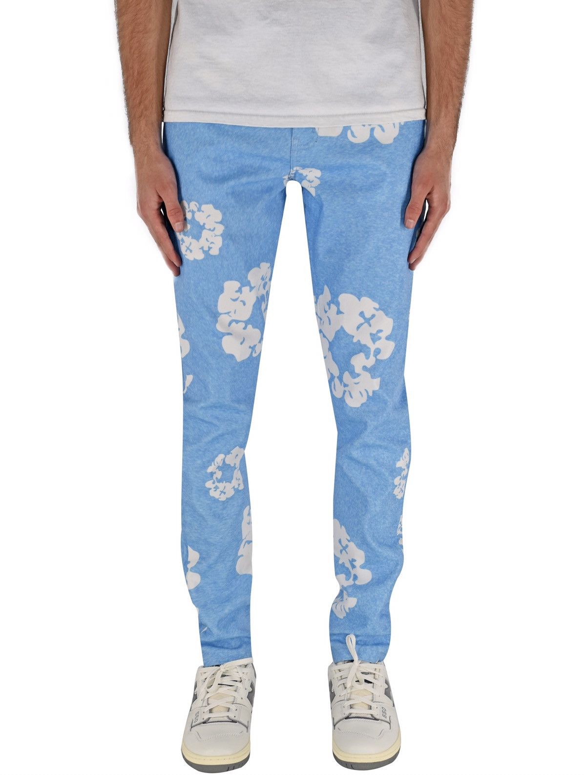 Vintage Printed Floral Denim Light Blue Size US 28 / EU 44 - 2 Thumbnail