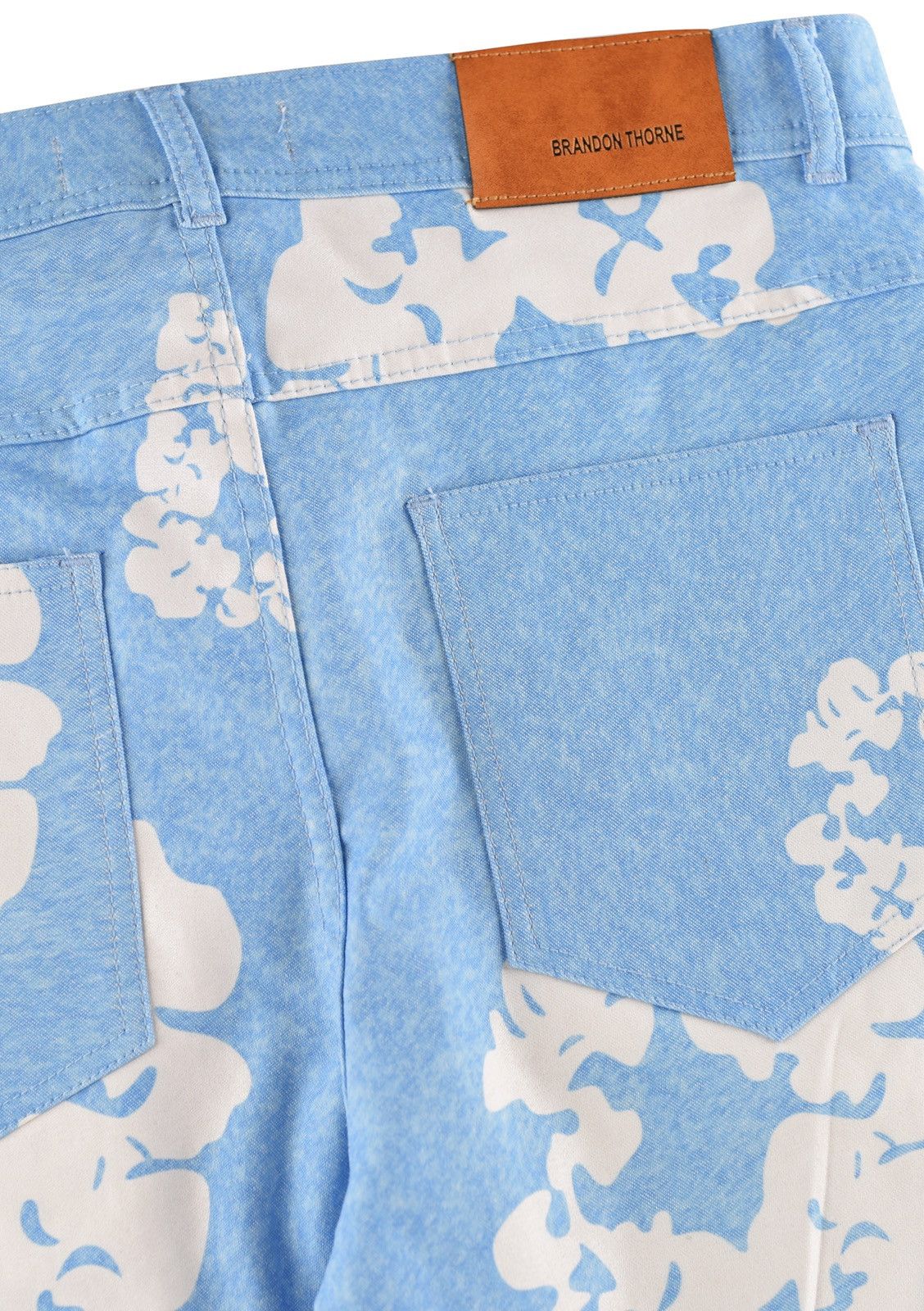 Vintage Printed Floral Denim Light Blue Size US 28 / EU 44 - 6 Thumbnail