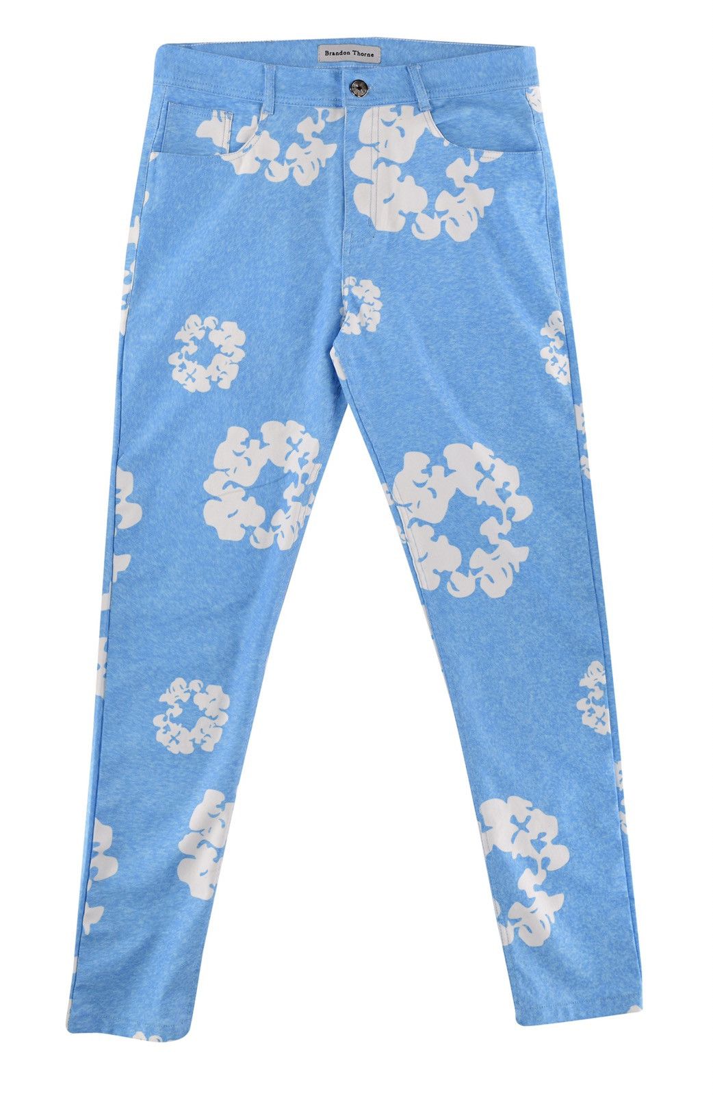 Vintage Printed Floral Denim Light Blue Size US 28 / EU 44 - 1 Thumbnail