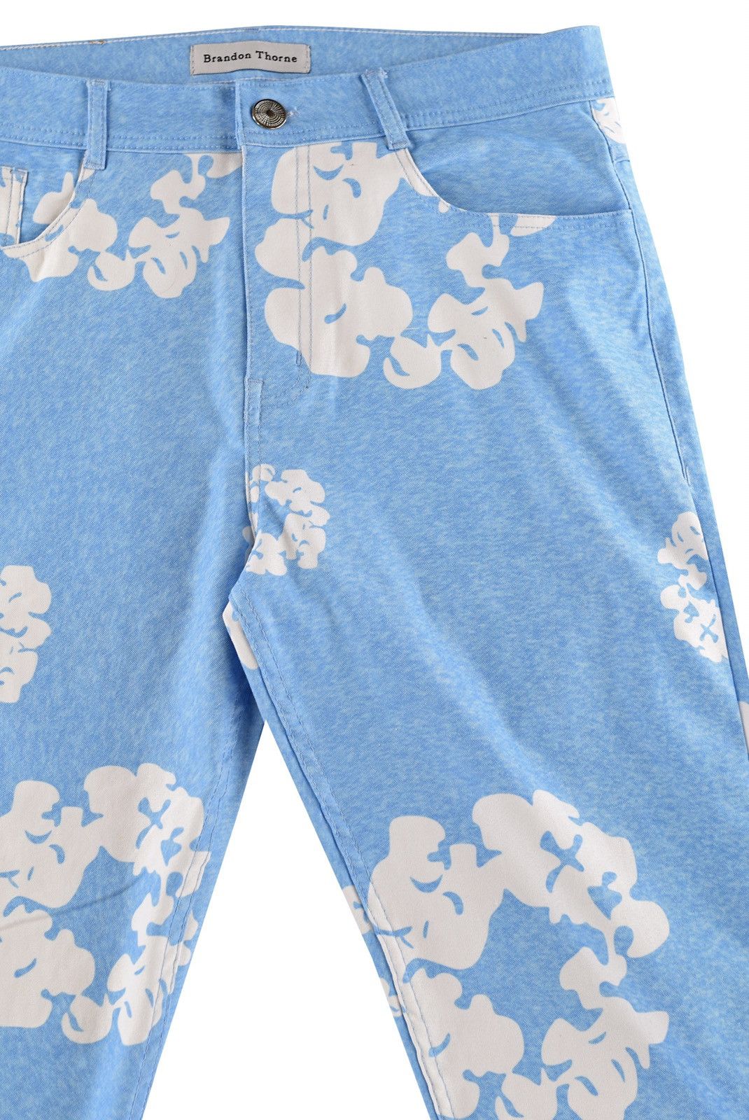 Vintage Printed Floral Denim Light Blue Size US 28 / EU 44 - 5 Thumbnail
