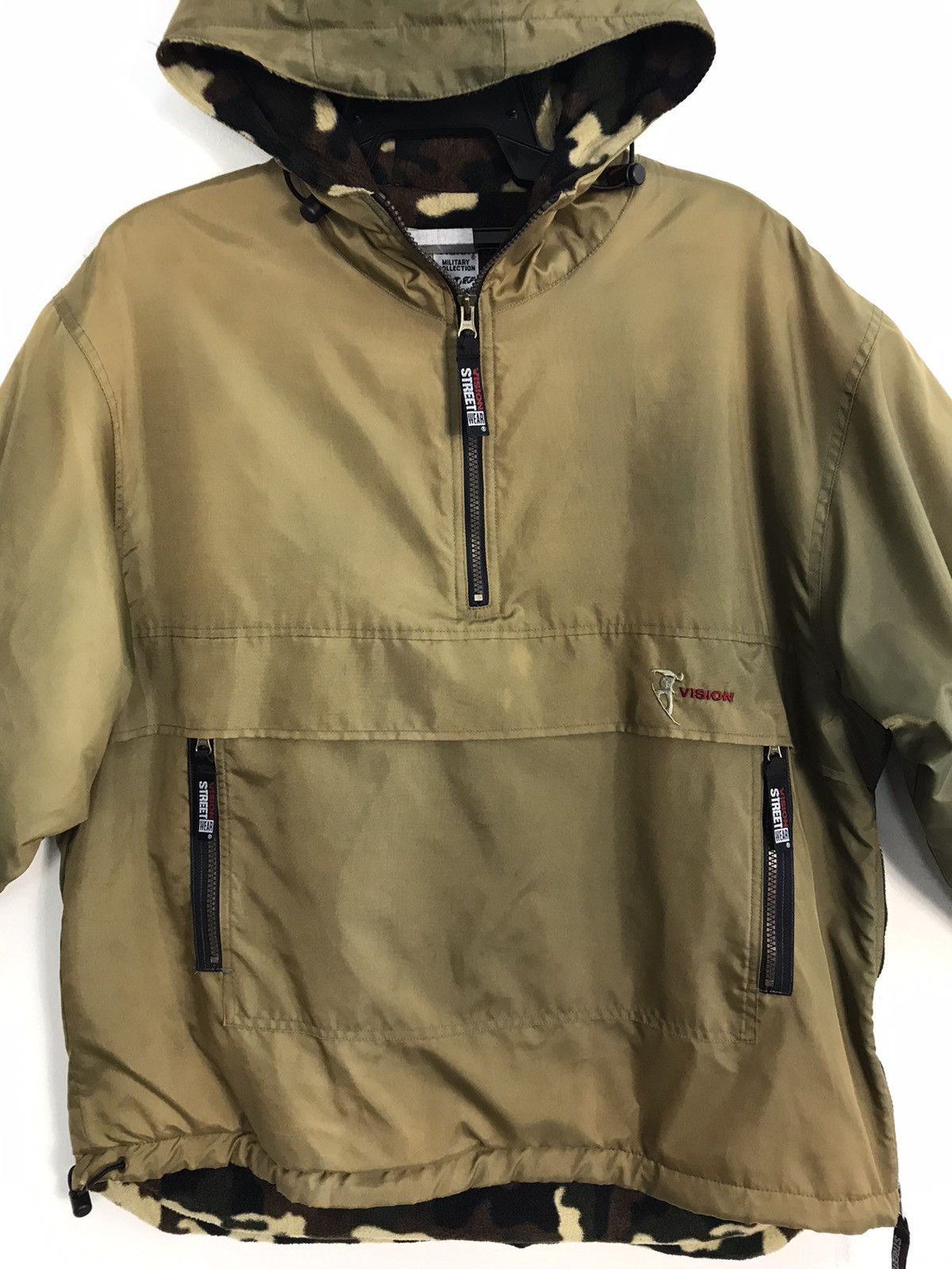 Vintage × Vision Streetwear Vtg Vision Streetwear Faded Military Hoodie Jacket Size US XL / EU 56 / 4 - 3 Thumbnail