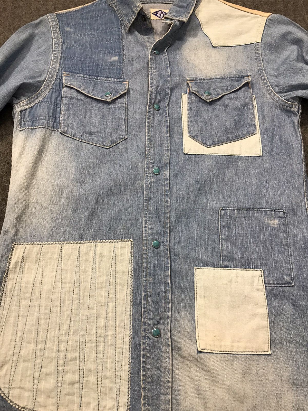 Japanese Brand × Vintage Vintage Naked Sun Snap Button Custom Patchwork Denim Design Size US S / EU 44-46 / 1 - 5 Thumbnail