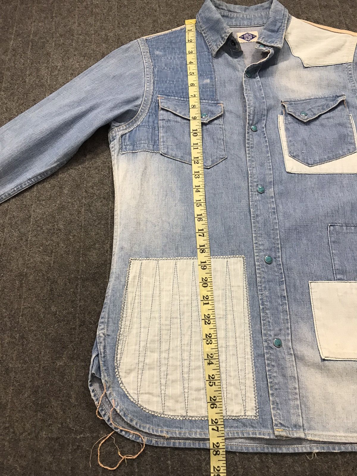 Japanese Brand × Vintage Vintage Naked Sun Snap Button Custom Patchwork Denim Design Size US S / EU 44-46 / 1 - 13 Thumbnail