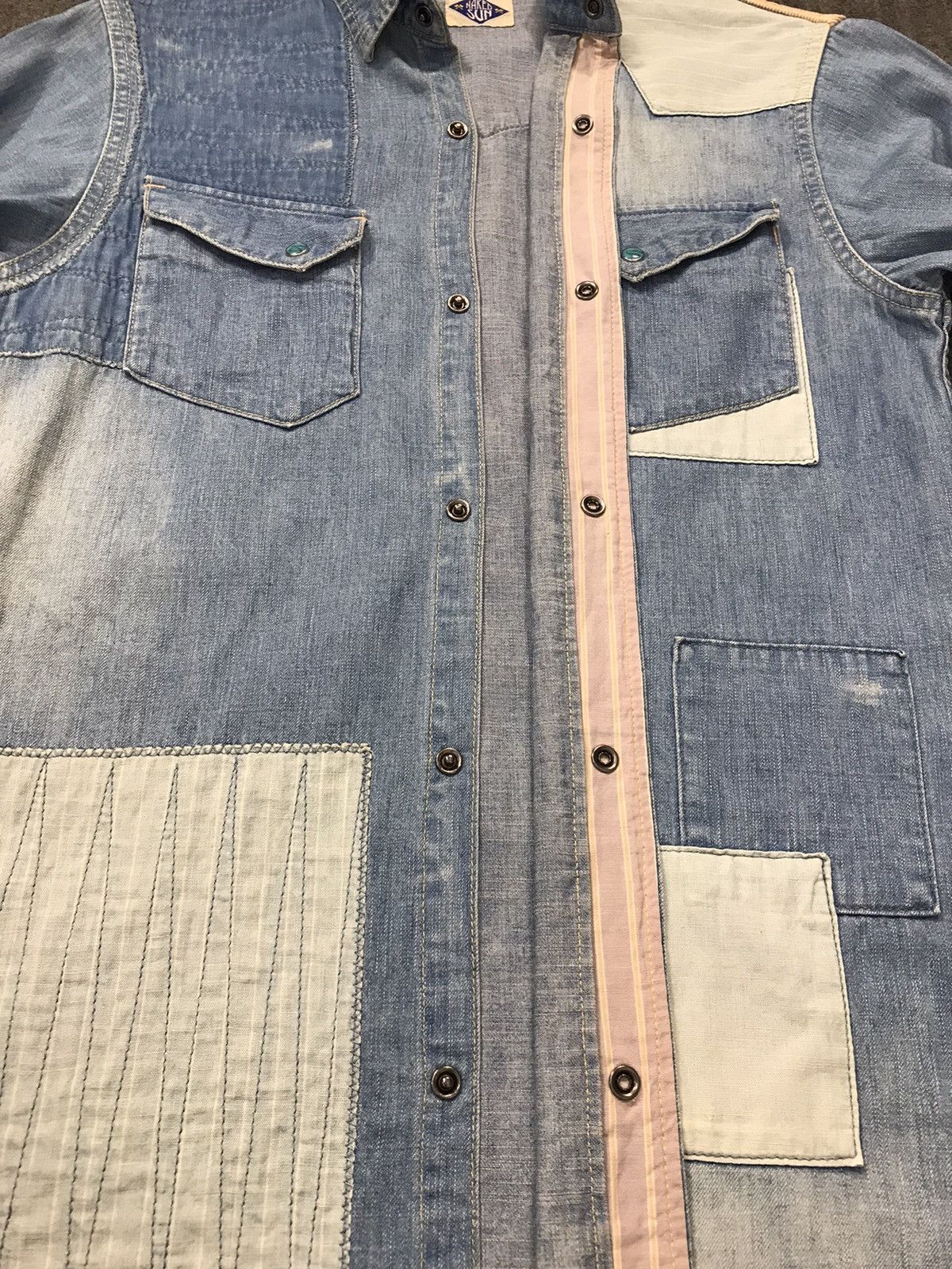 Japanese Brand × Vintage Vintage Naked Sun Snap Button Custom Patchwork Denim Design Size US S / EU 44-46 / 1 - 6 Thumbnail