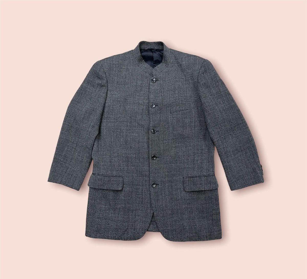 Issey Miyake × Vintage ISSEY MIYAKE PRODUCTS STAND COLLAR BUTTON MESH BLAZER JACKET Size US L / EU 52-54 / 3 - 1 Thumbnail