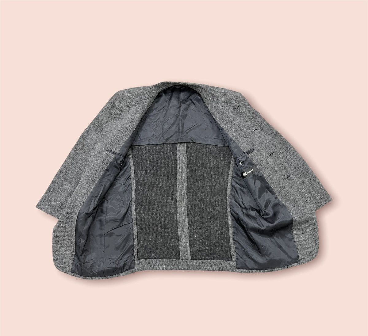 Issey Miyake × Vintage ISSEY MIYAKE PRODUCTS STAND COLLAR BUTTON MESH BLAZER JACKET Size US L / EU 52-54 / 3 - 5 Thumbnail
