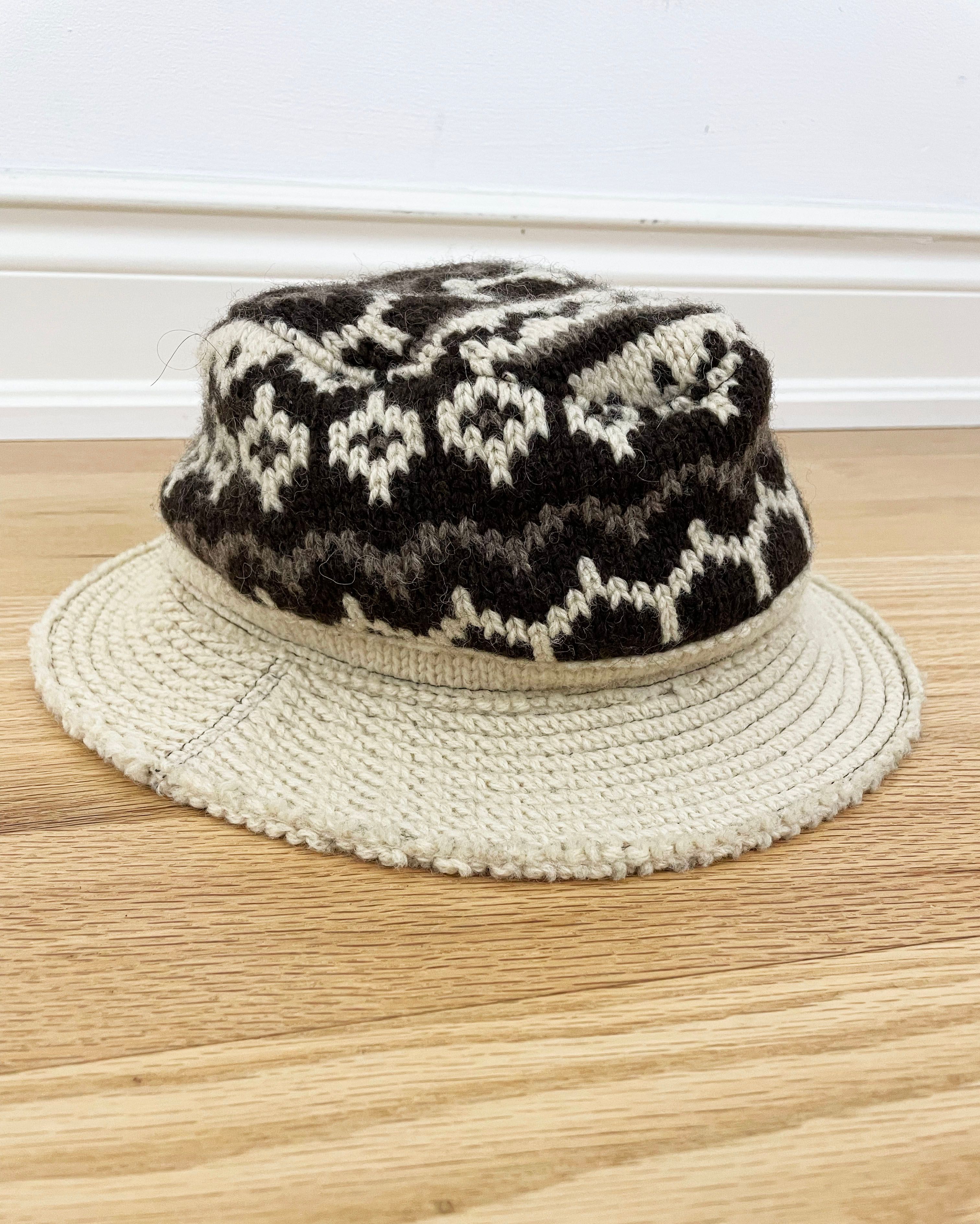 Pre-owned Junya Watanabe 2003 Wool Bucket Hat In Brown