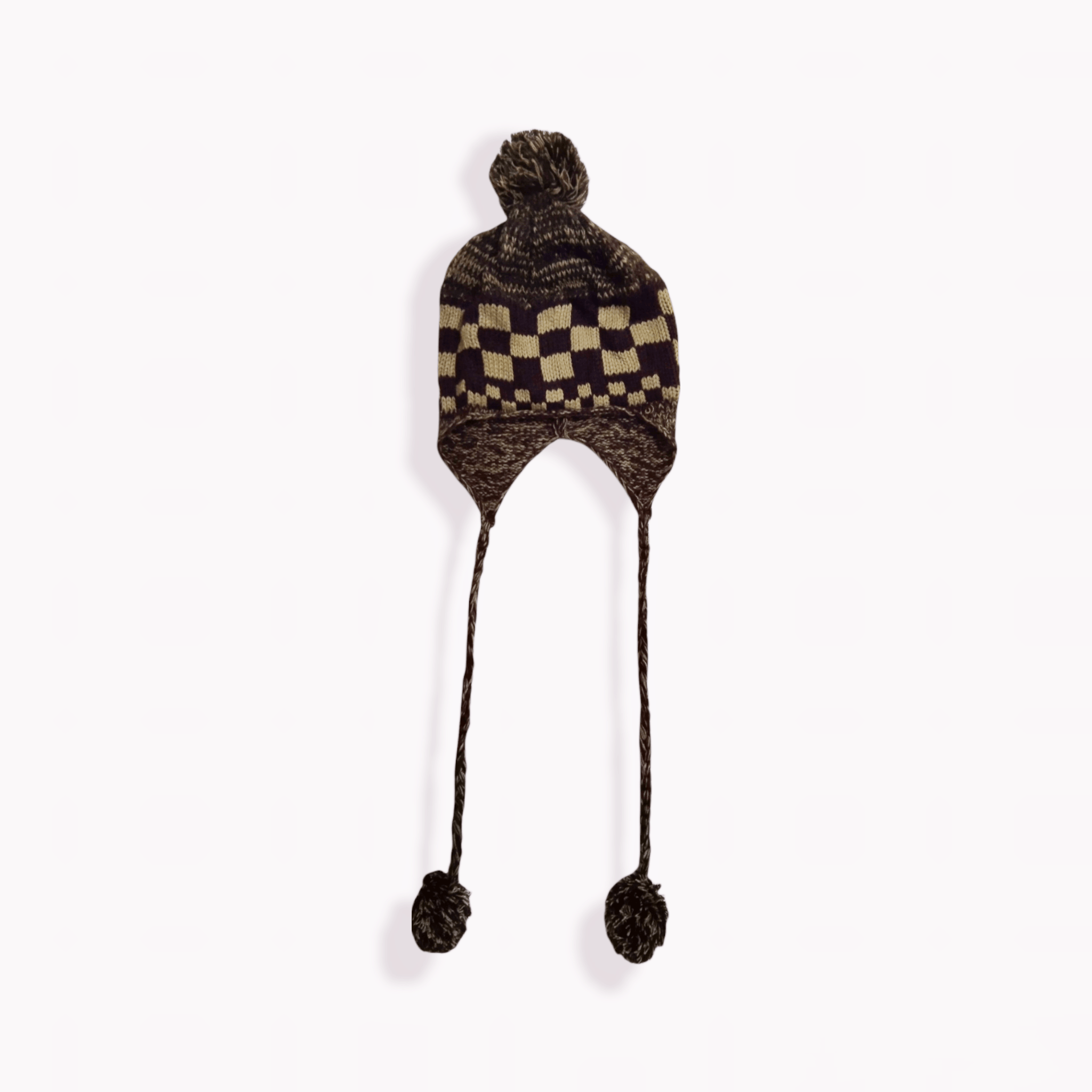 image of Avant Garde x Individual Designer Vintage Knitted Earmuff Beanie Hat Japan in Browns, Men's