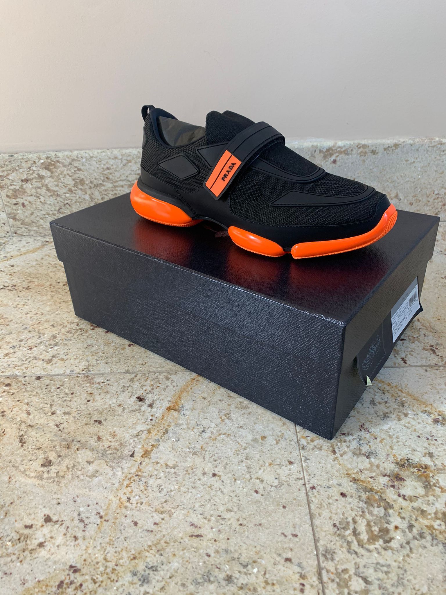 Prada Cloudbust Sneaker in Black & Arancio Fluo Size US 8 / EU 41 - 2 Thumbnail