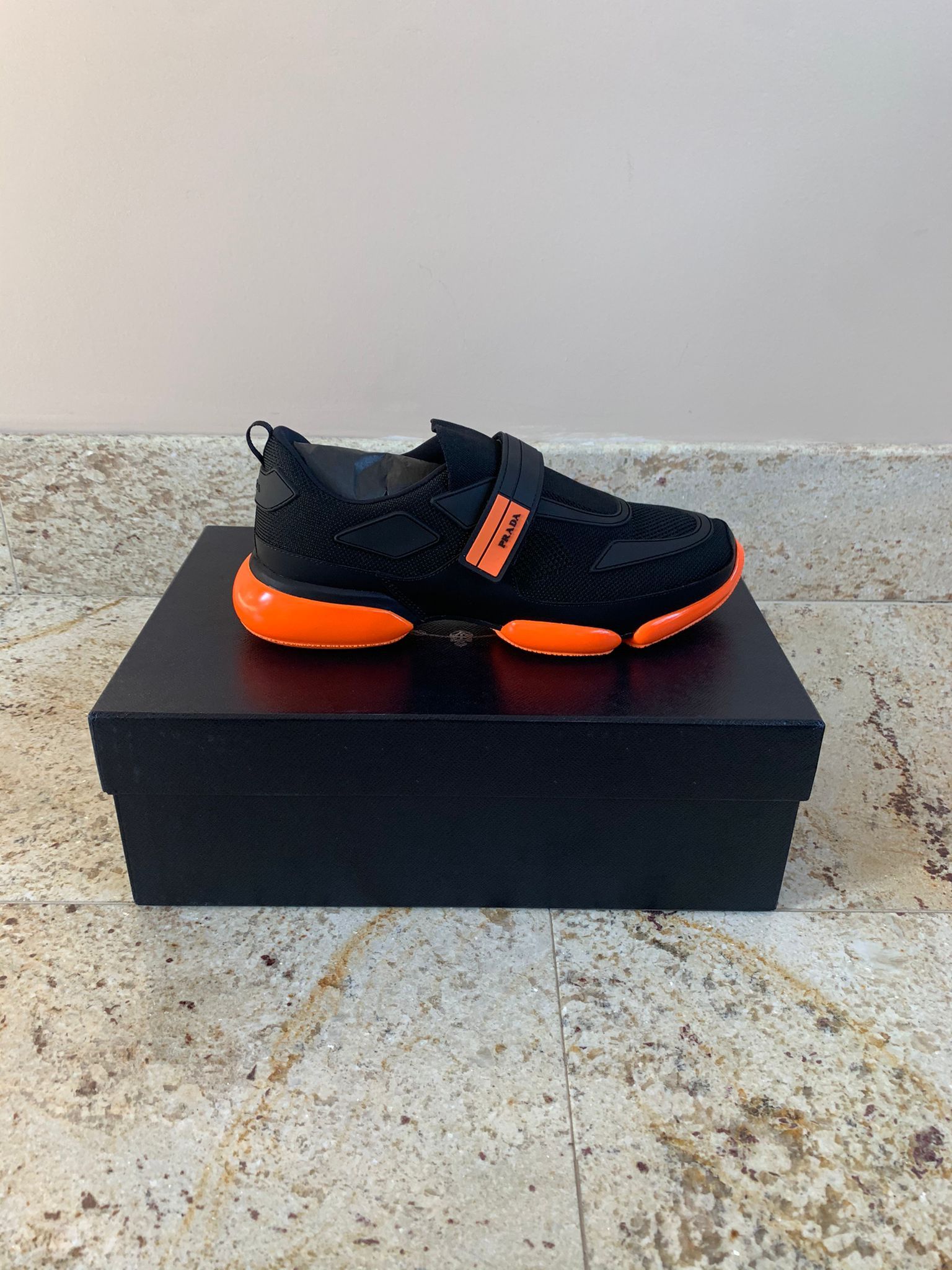 Prada Cloudbust Sneaker in Black & Arancio Fluo Size US 8 / EU 41 - 3 Thumbnail