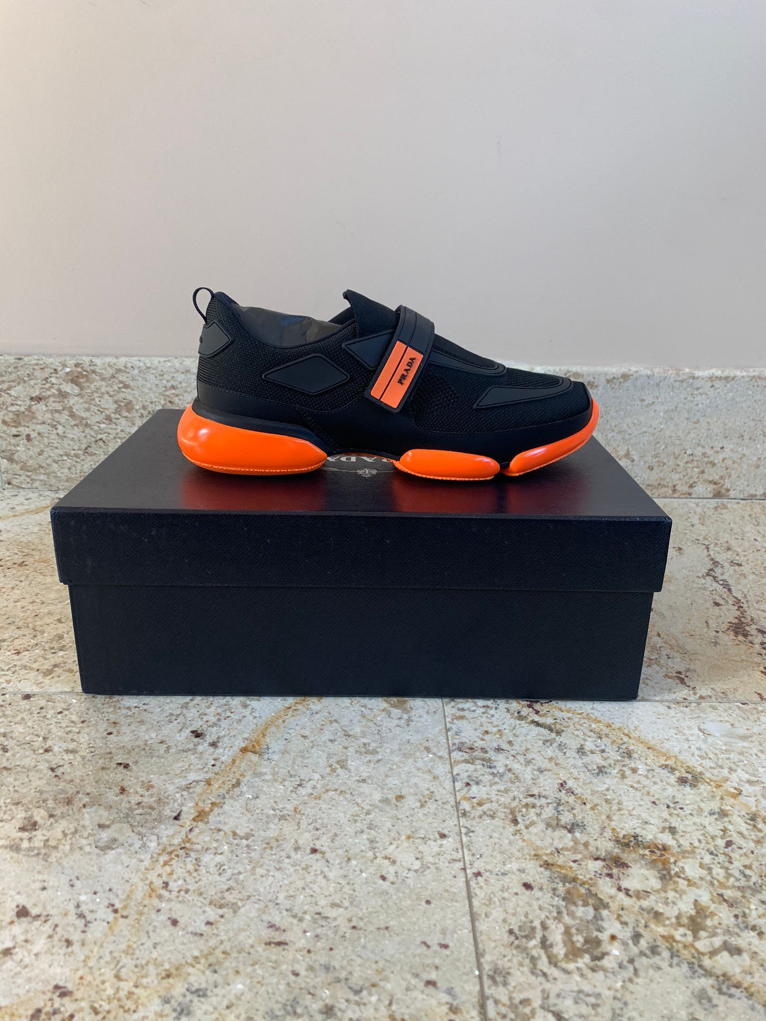 Prada Cloudbust Sneaker in Black & Arancio Fluo Size US 8 / EU 41 - 1 Thumbnail