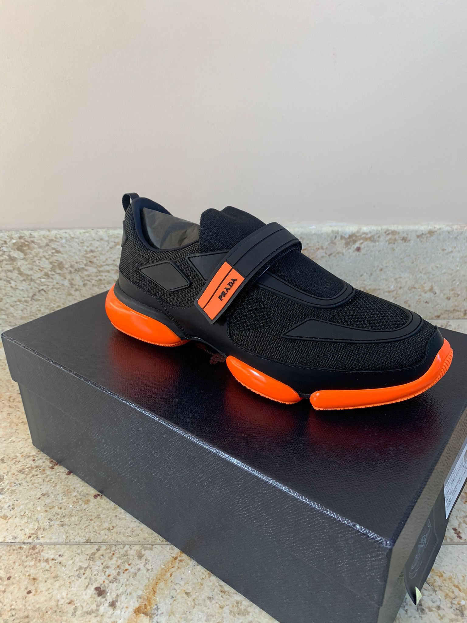 Prada Cloudbust Sneaker in Black & Arancio Fluo Size US 8 / EU 41 - 5 Thumbnail