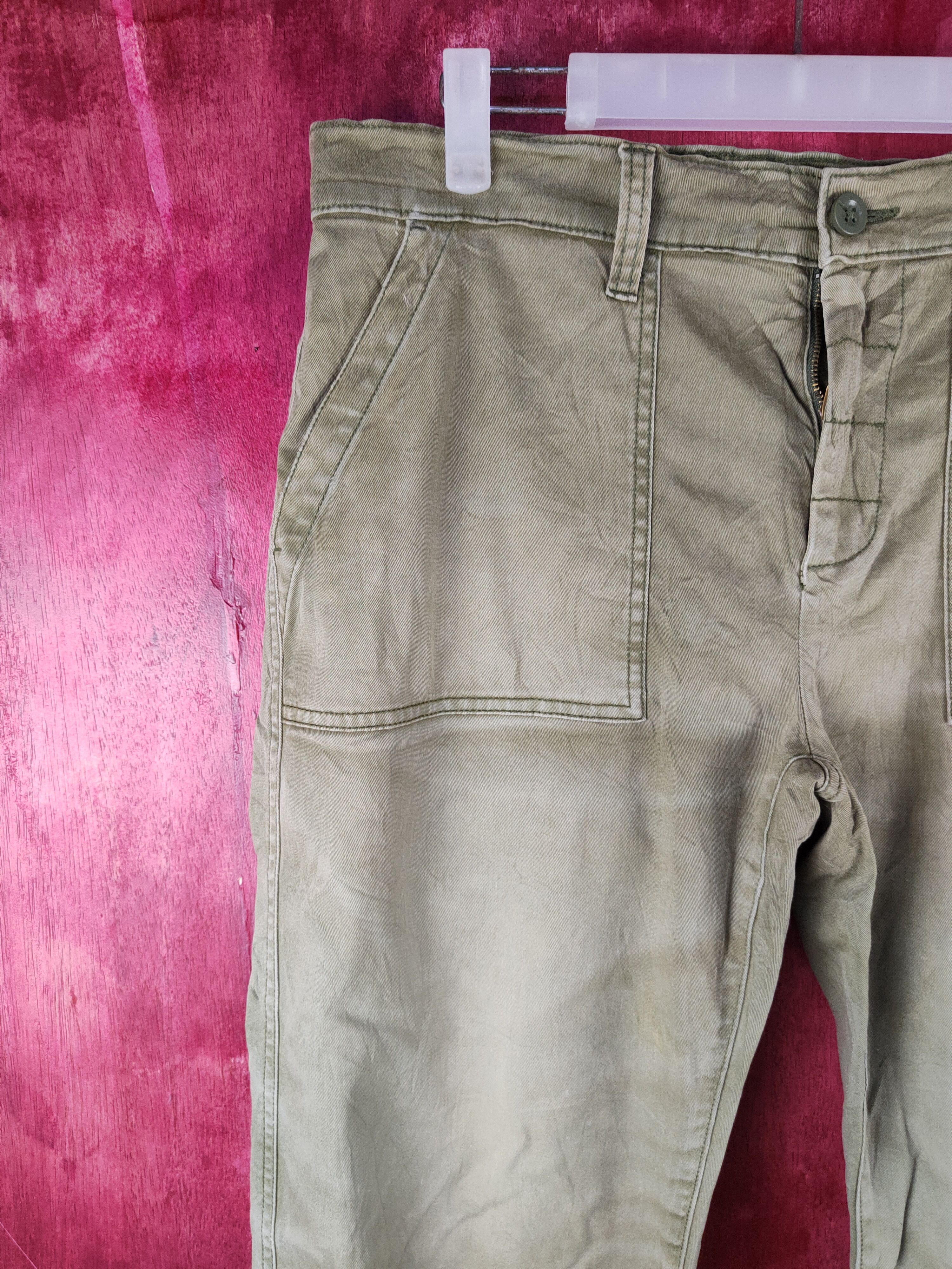 Japanese Brand × Vintage Japanese Brand Olive faded Casual Pants #S741 Size US 35 - 3 Thumbnail