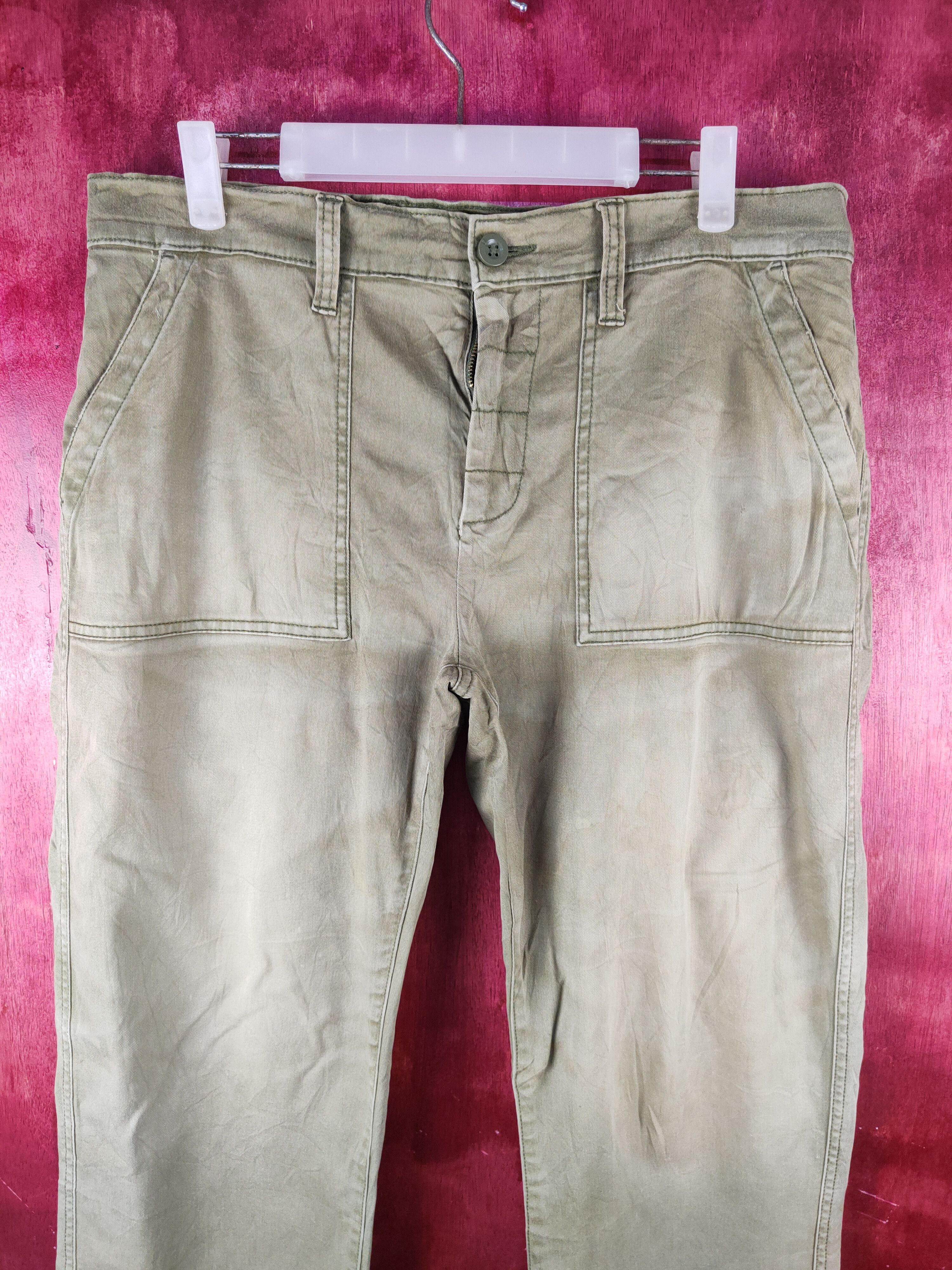 Japanese Brand × Vintage Japanese Brand Olive faded Casual Pants #S741 Size US 35 - 2 Thumbnail