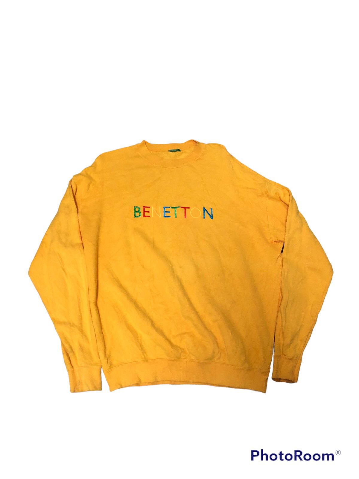 image of United Colors Of Benetton Vintage United Colours Of Benetton Big Logo in Yellow, Men's (Size XL)