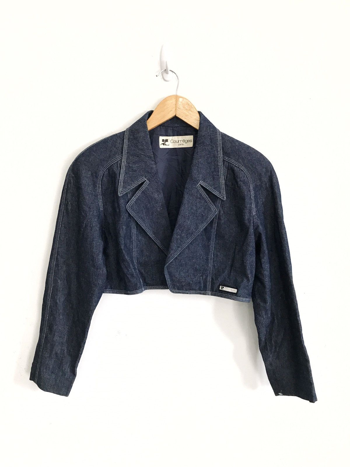 Courreges Courreges Denim Crop Jacket Size US S / EU 44-46 / 1 - 2 Thumbnail