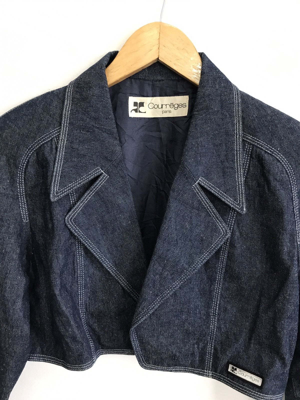 Courreges Courreges Denim Crop Jacket Size US S / EU 44-46 / 1 - 1 Thumbnail