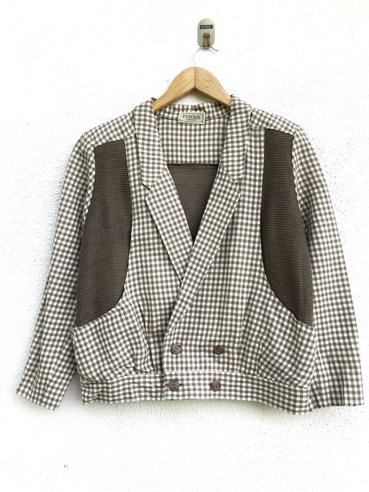 Japanese Brand × Vintage Vintage Made In Japan Pinore Checked Plaid Button Jacket Size US M / EU 48-50 / 2 - 1 Thumbnail