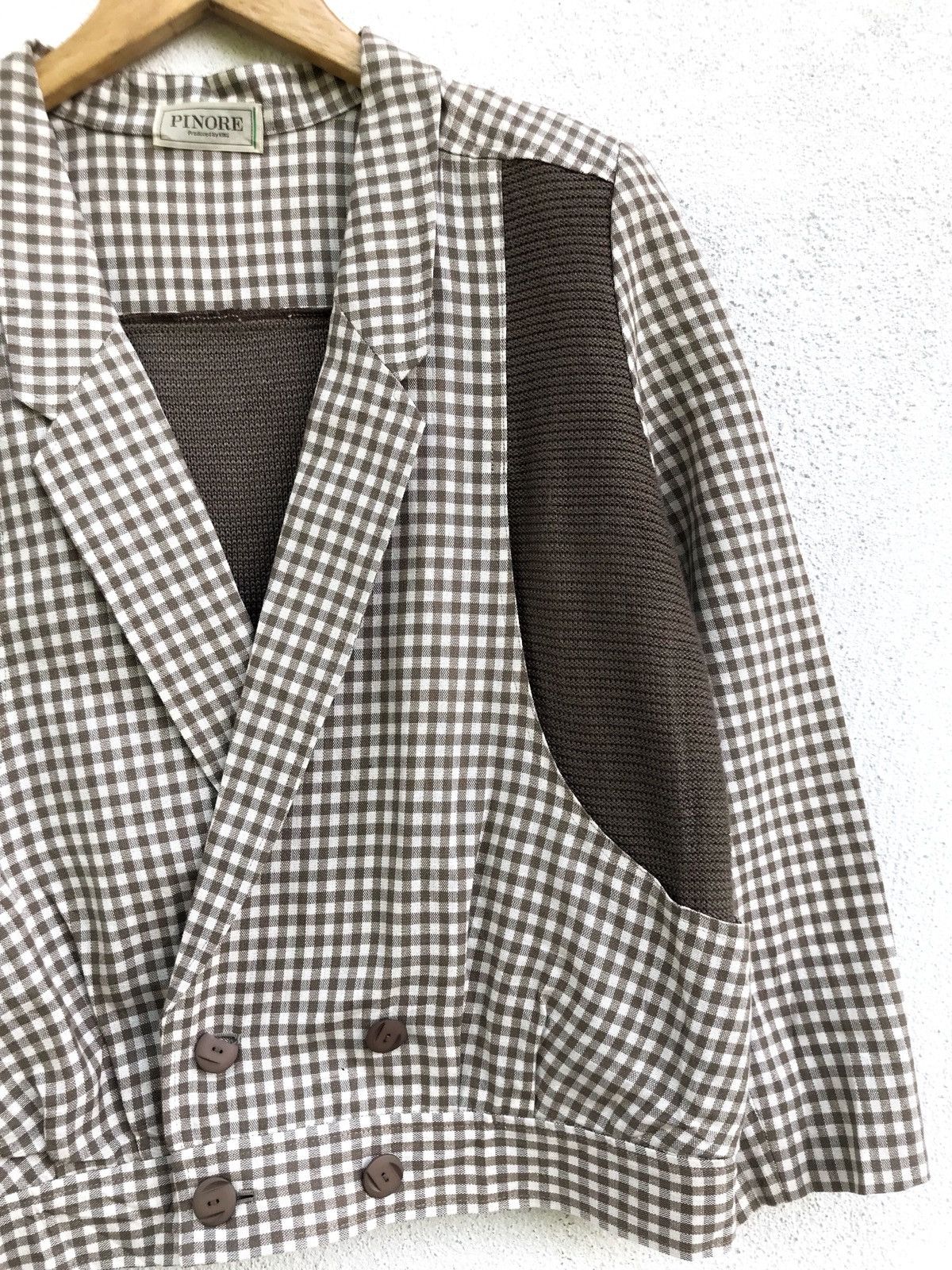 Japanese Brand × Vintage Vintage Made In Japan Pinore Checked Plaid Button Jacket Size US M / EU 48-50 / 2 - 4 Thumbnail