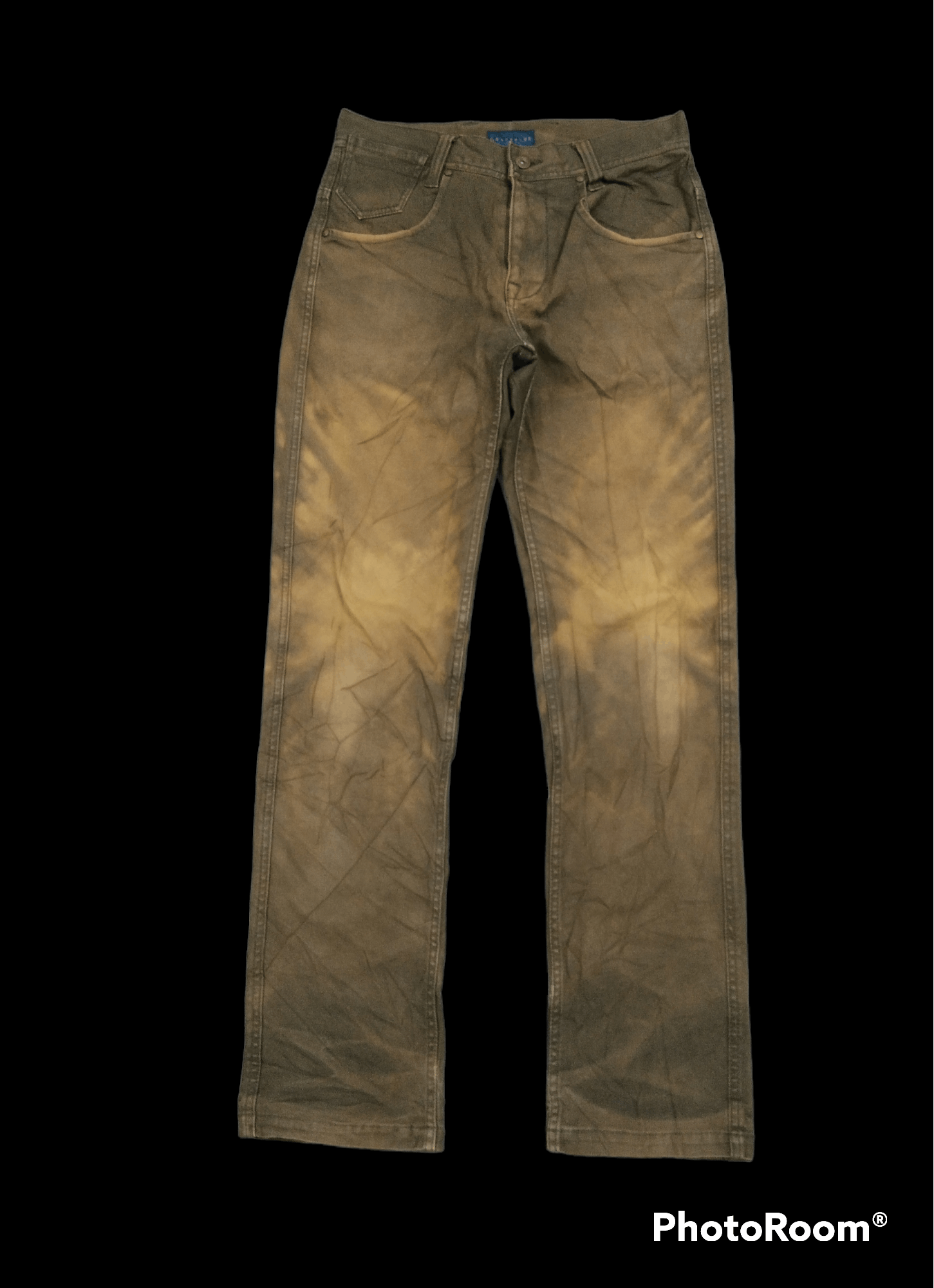 image of Distressed Denim x Hype Thrash Sun Fade Grageblue Denim Pants in Green Fade, Men's (Size 29)