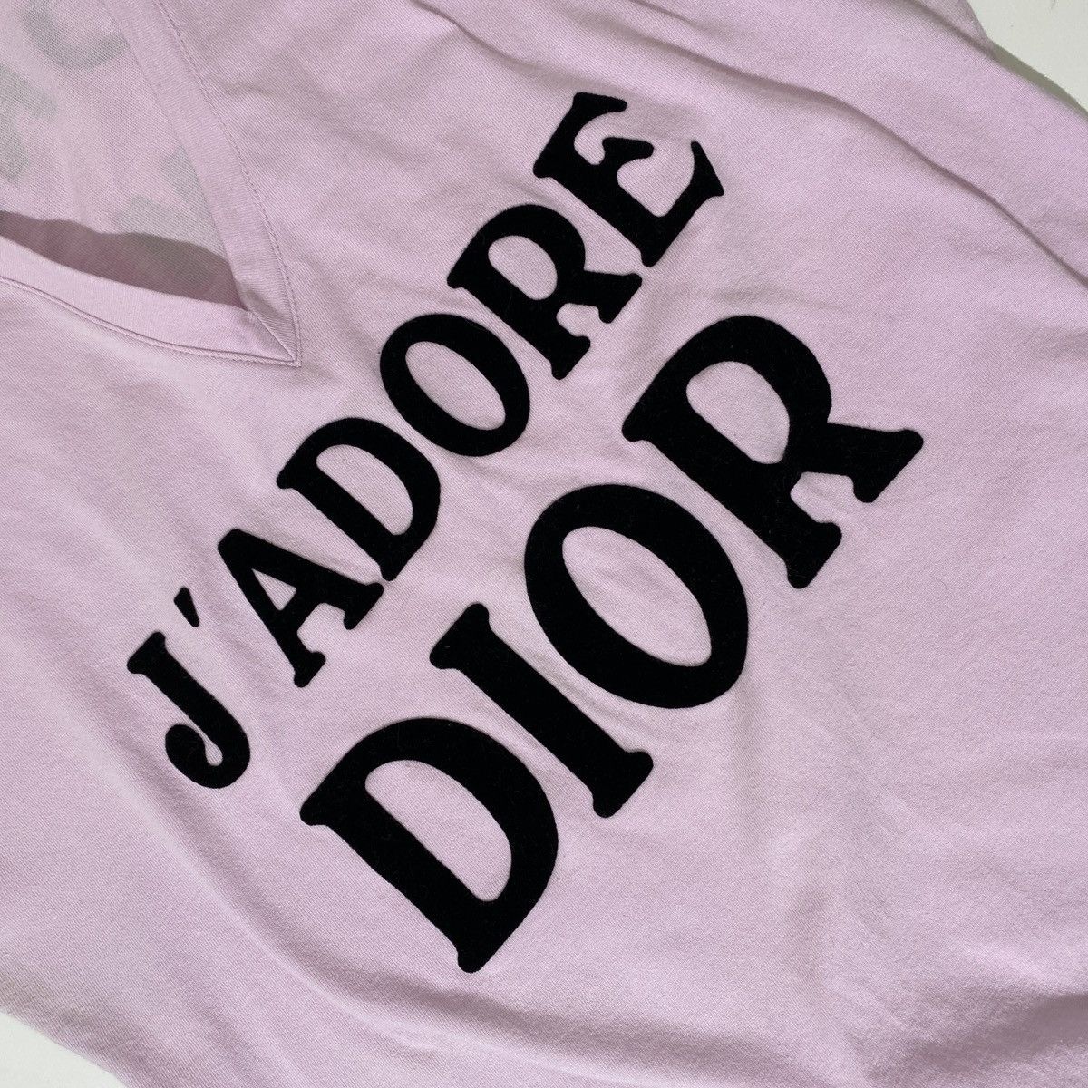 Dior × John Galliano × Vintage Dior 2003 Pink J'adore Dior V Neck T-shirt Size M / US 6-8 / IT 42-44 - 6 Thumbnail