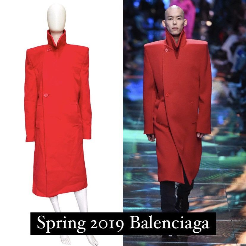 Balenciaga red hot sale coat