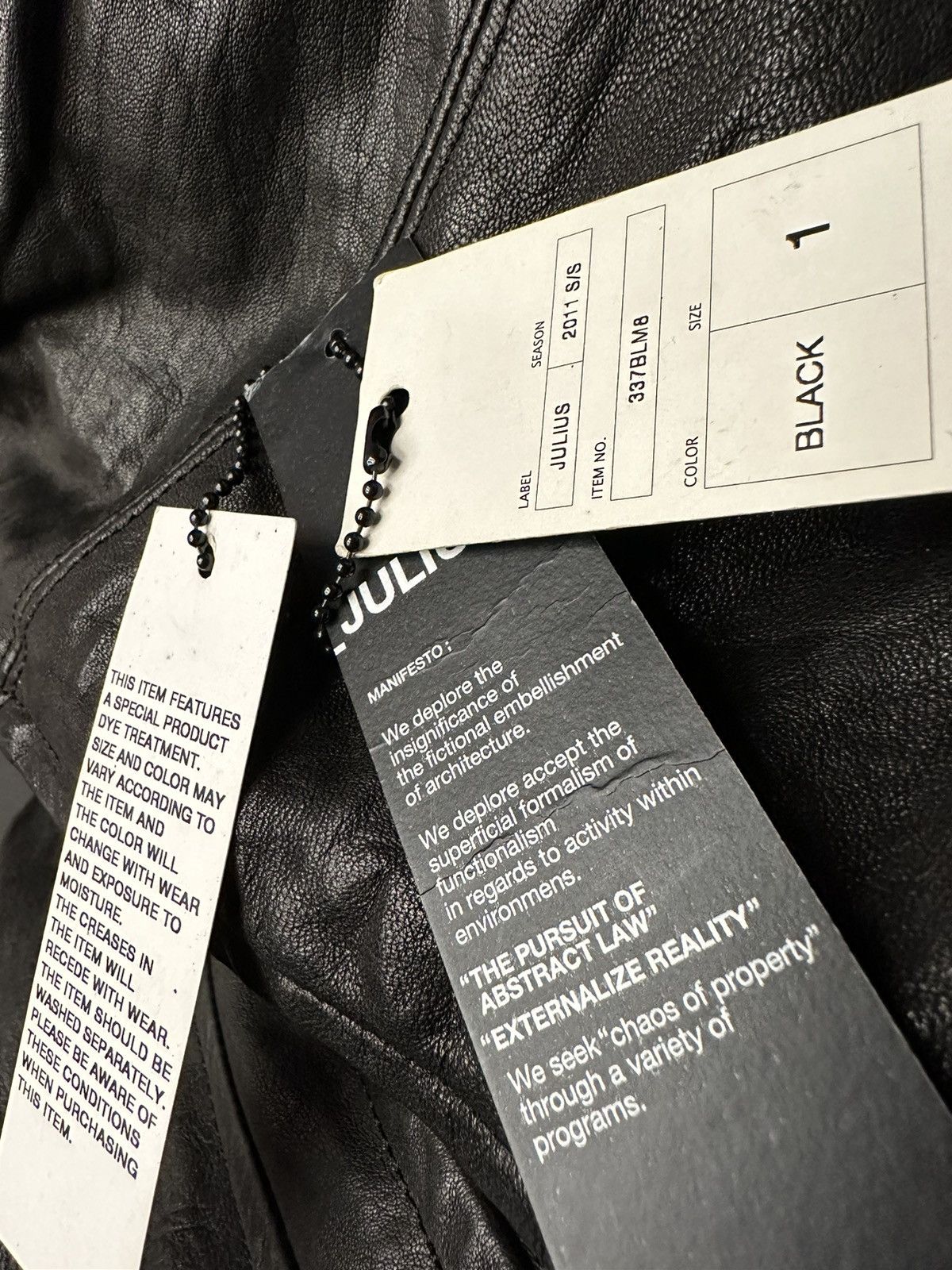 Julius Grail Archive Julius Most Signature Cowl Neck Leather Jacket Size US M / EU 48-50 / 2 - 15 Thumbnail